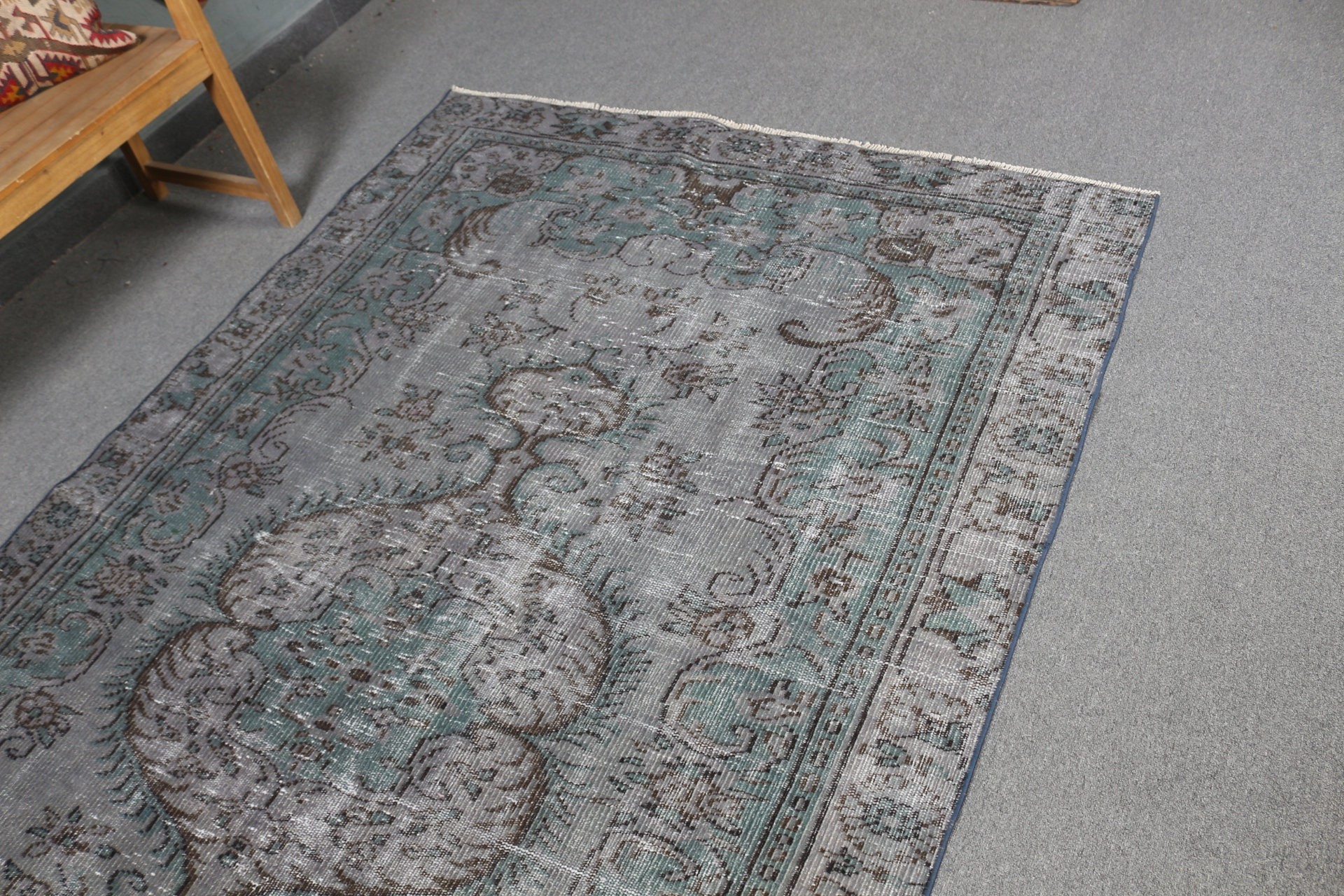 5.3x8.5 ft Large Rug, Antique Rug, Living Room Rugs, Salon Rugs, Turkish Rug, Green Anatolian Rug, Vintage Rug, Turkey Rug