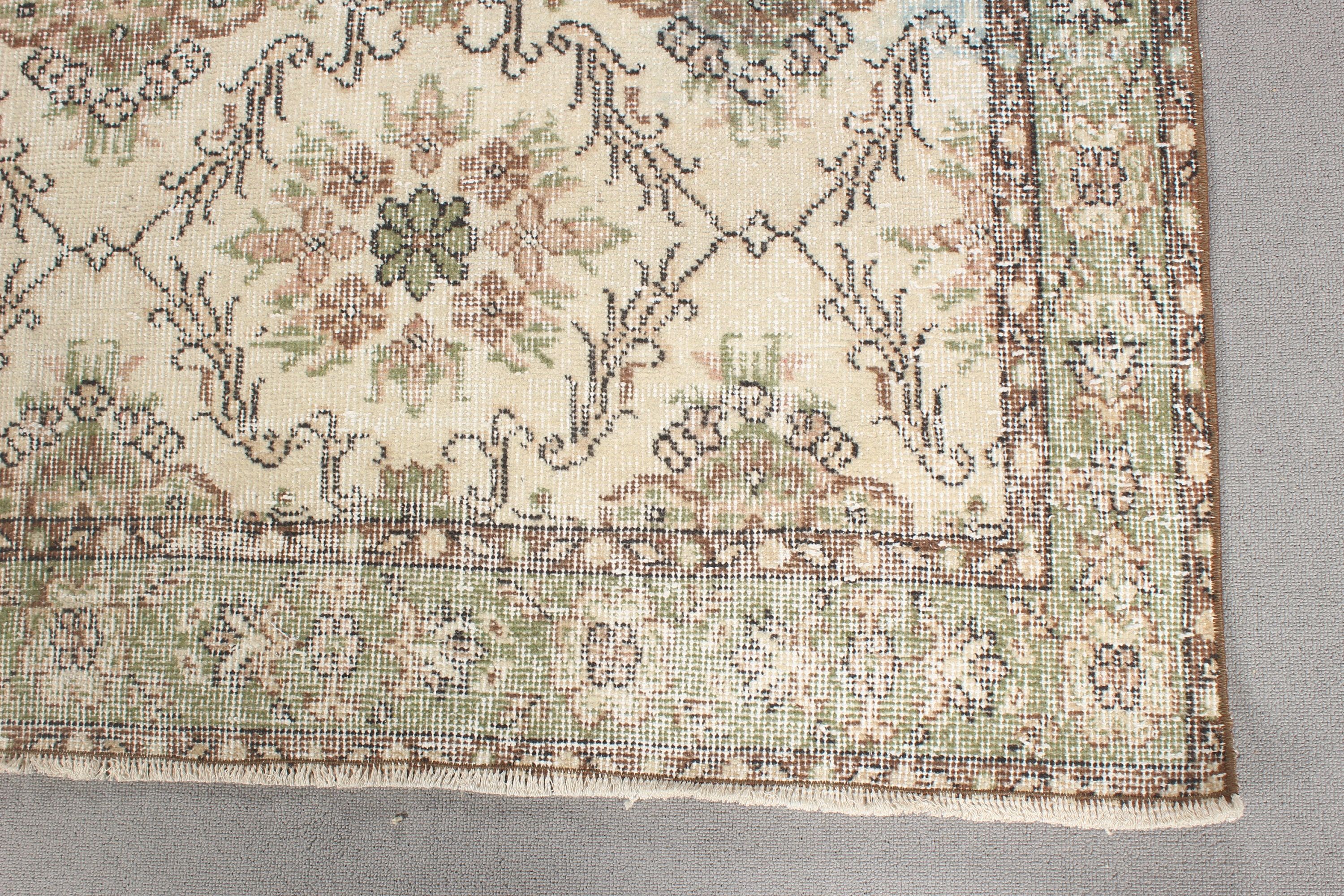 Türk Halıları, Oturma Odası Halısı, Vintage Halılar, Oryantal Halı, 5.5x8.9 ft Büyük Halı, Modern Halı, Büyük Oushak Halı, Bej Ev Dekor Halıları