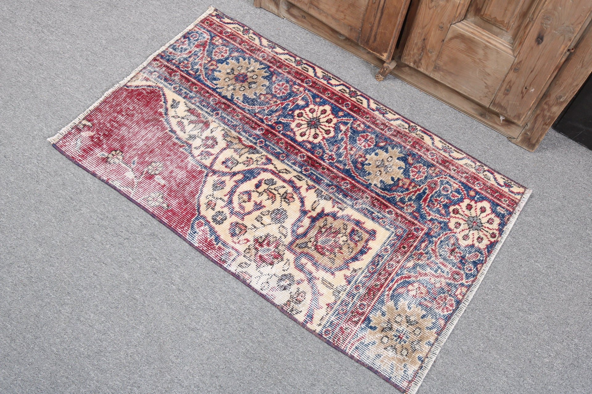 Neutral Rug, Red Floor Rug, Boho Rugs, Turkish Rug, Wall Hanging Rugs, 2x3.2 ft Small Rugs, Vintage Rugs, Moroccan Rugs, Small Vintage Rugs