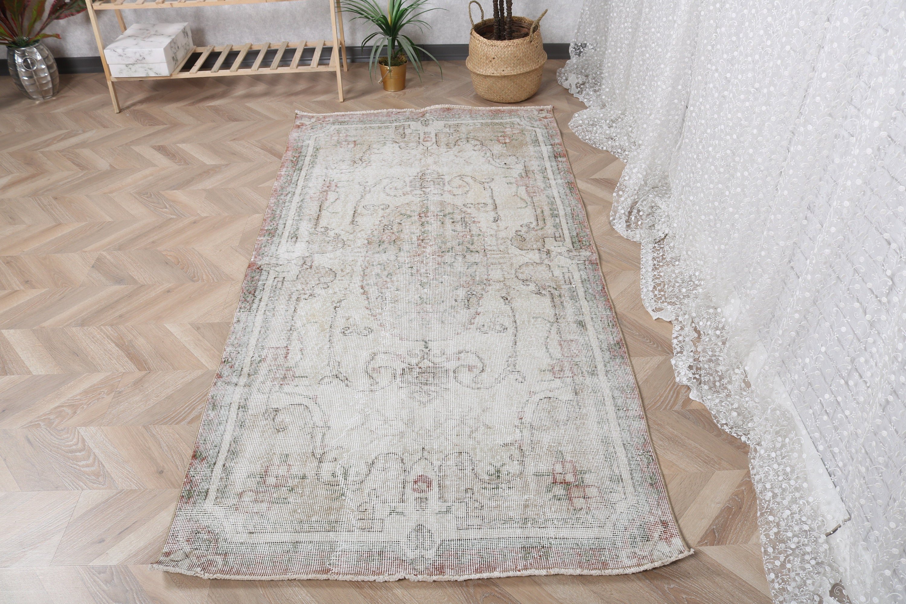 Flatweave Rugs, Boho Rug, Bedroom Rugs, Antique Rugs, Beige Cool Rugs, Nursery Rugs, 3.6x7.1 ft Area Rugs, Turkish Rug, Vintage Rug