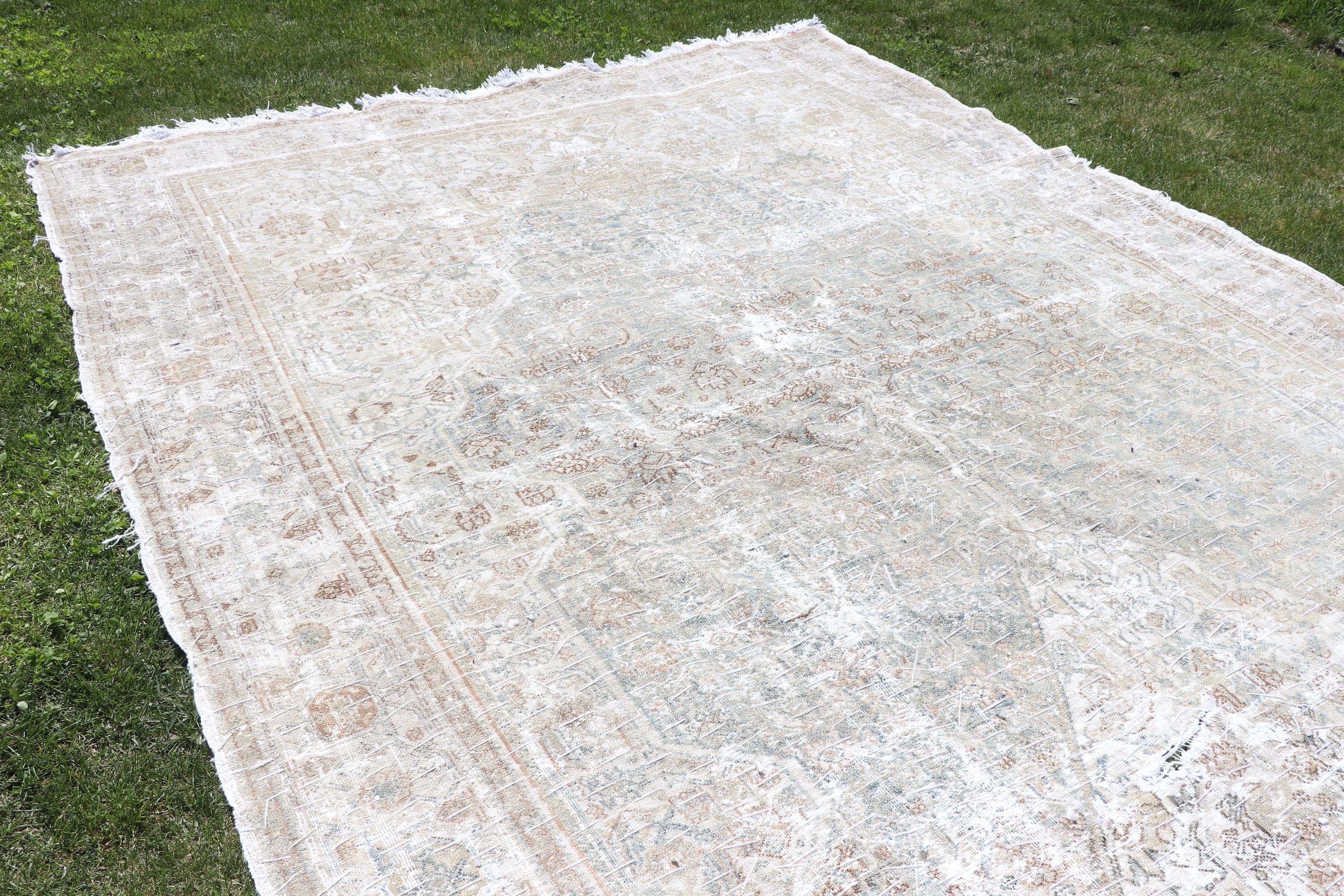 Neutral Rugs, Vintage Rugs, Living Room Rug, 6.6x15.5 ft Oversize Rug, Oushak Rug, Turkish Rug, Oversize Vintage Rug, Bronze Antique Rug