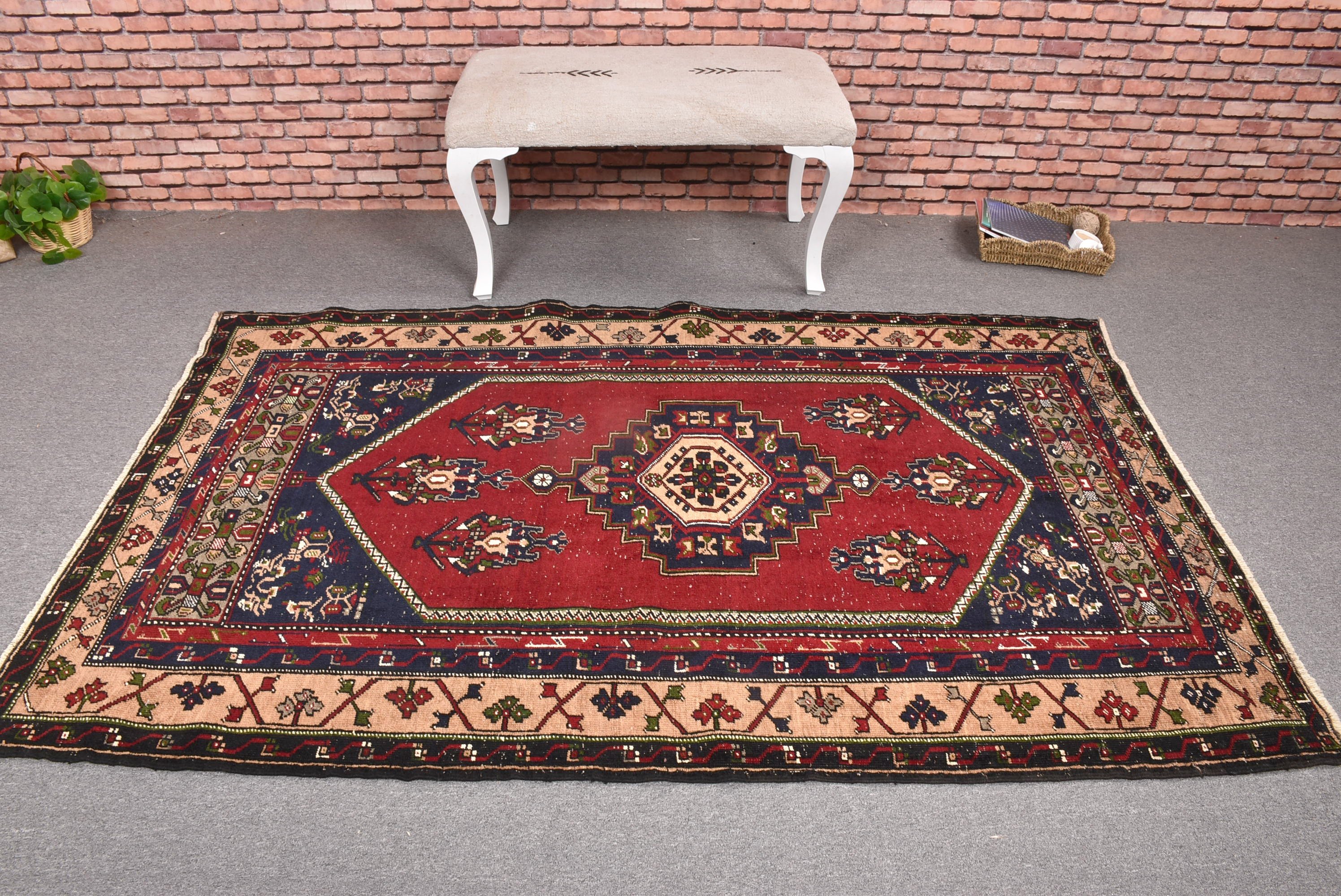 Mavi Anadolu Halıları, Türk Halıları, Vintage Halılar, Açıklama Halısı, Oturma Odası Halıları, El Dokuma Halıları, Oushak Bölge Halısı, 4,2x6,9 ft Alan Halısı