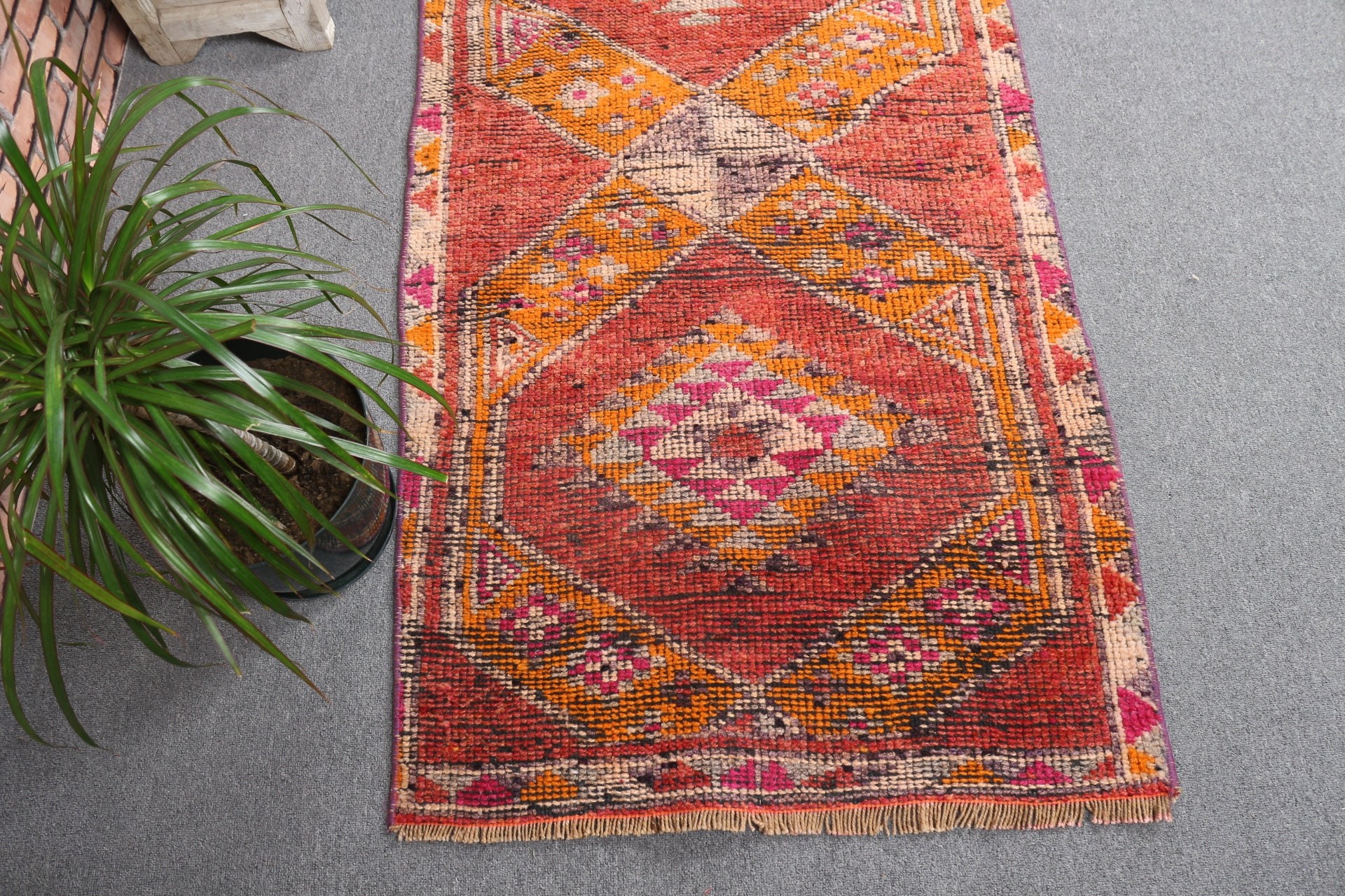 Turkish Rug, 2.7x11.8 ft Runner Rug, Bedroom Rug, Stair Rug, Red Antique Rug, Kitchen Rug, Rugs for Corridor, Vintage Rug, Cool Rugs