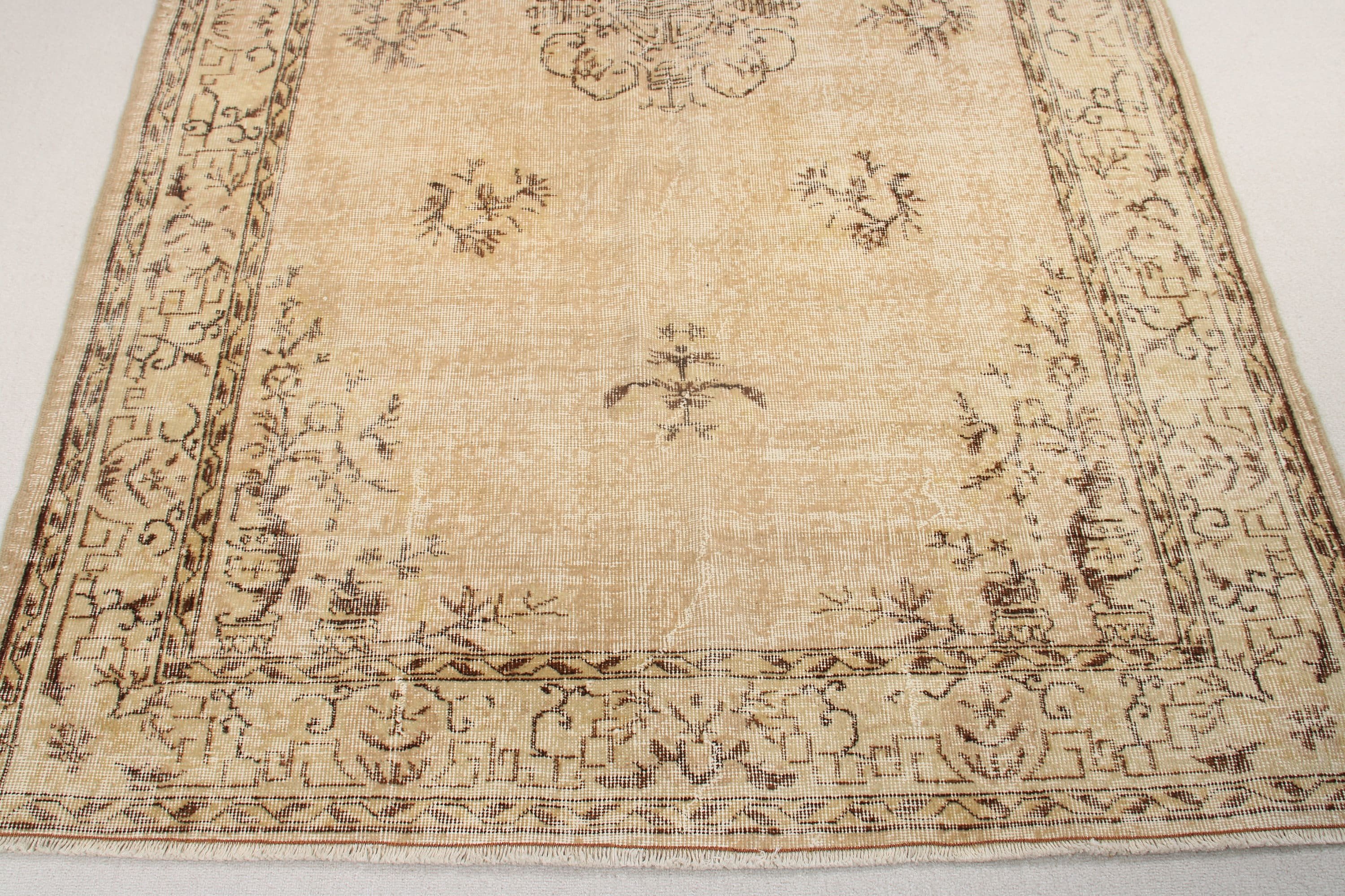 Salon Rug, Beige Moroccan Rugs, Dining Room Rugs, Ethnic Rugs, Moroccan Rugs, 5.2x8.2 ft Large Rugs, Oushak Rugs, Turkish Rugs, Vintage Rug