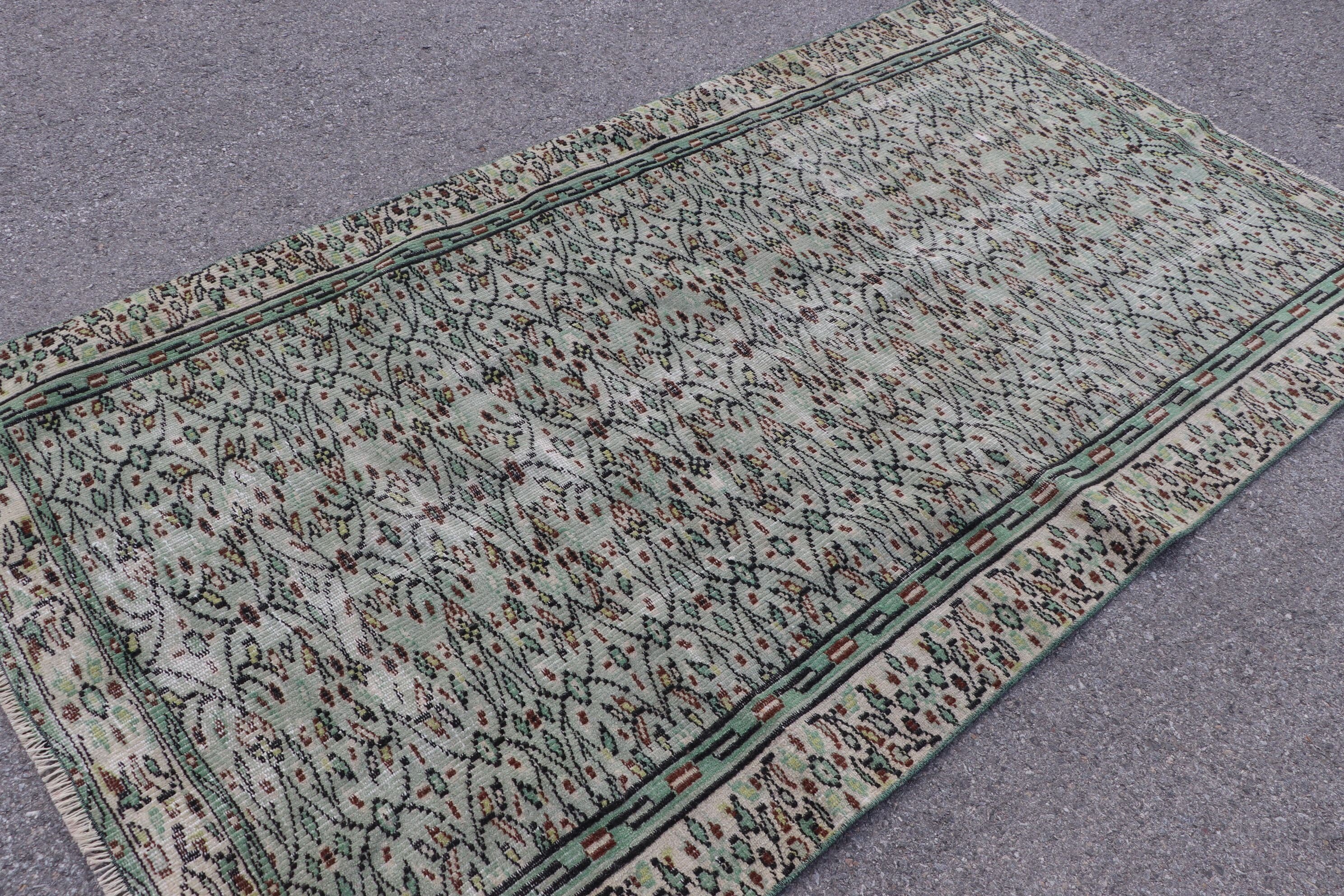 Yeşil Fas Halısı, Oushak Halısı, 4,5x8,2 ft Alan Halısı, Alan Halıları, Oturma Odası Halısı, Türk Halısı, Yatak Odası Halıları, Antika Halı, Vintage Halılar