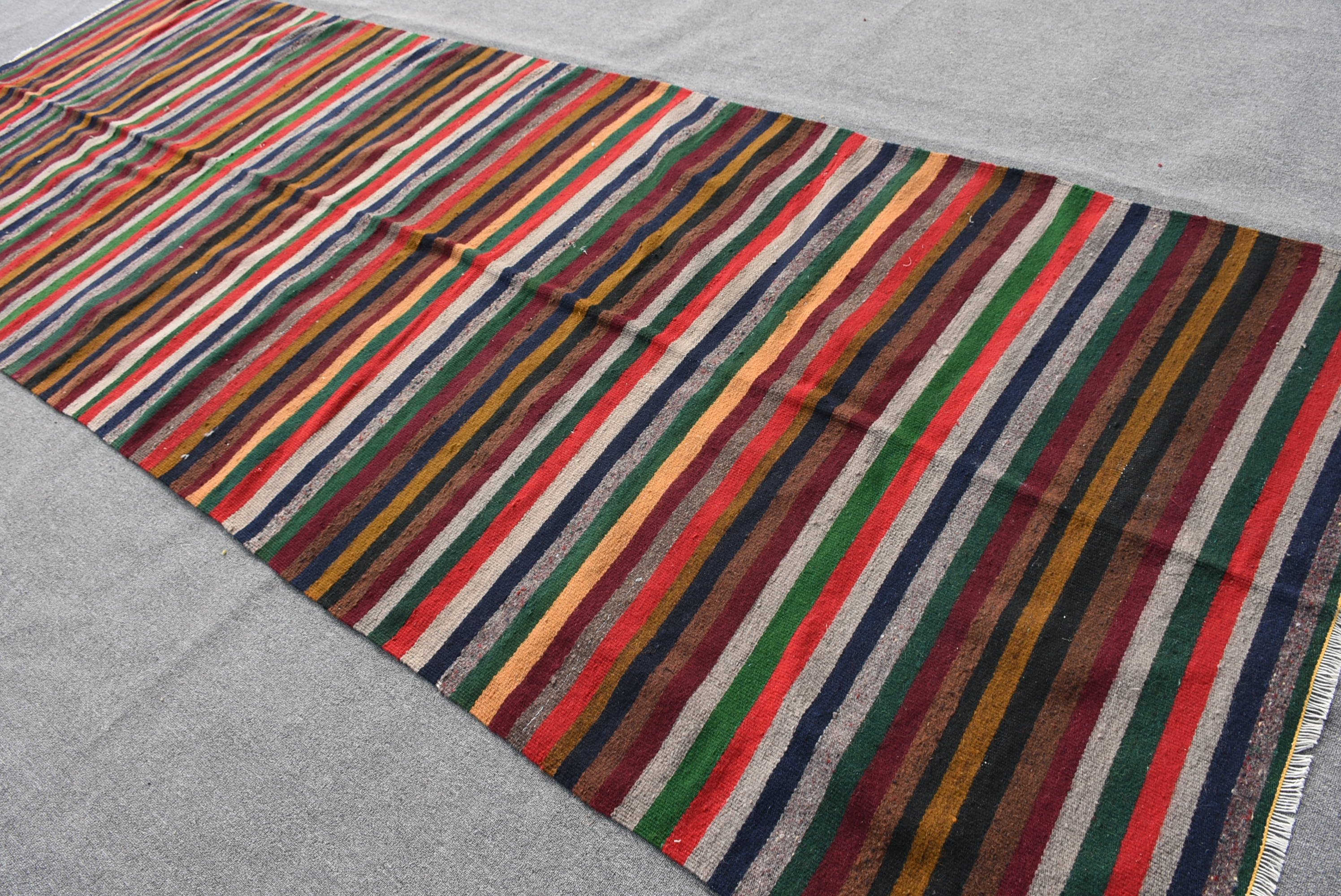 Turkish Rug, Home Decor Rugs, Vintage Rug, Kitchen Rug, Kilim, Corridor Rugs, Rainbow  4.8x13.1 ft Runner Rug, Oushak Rug