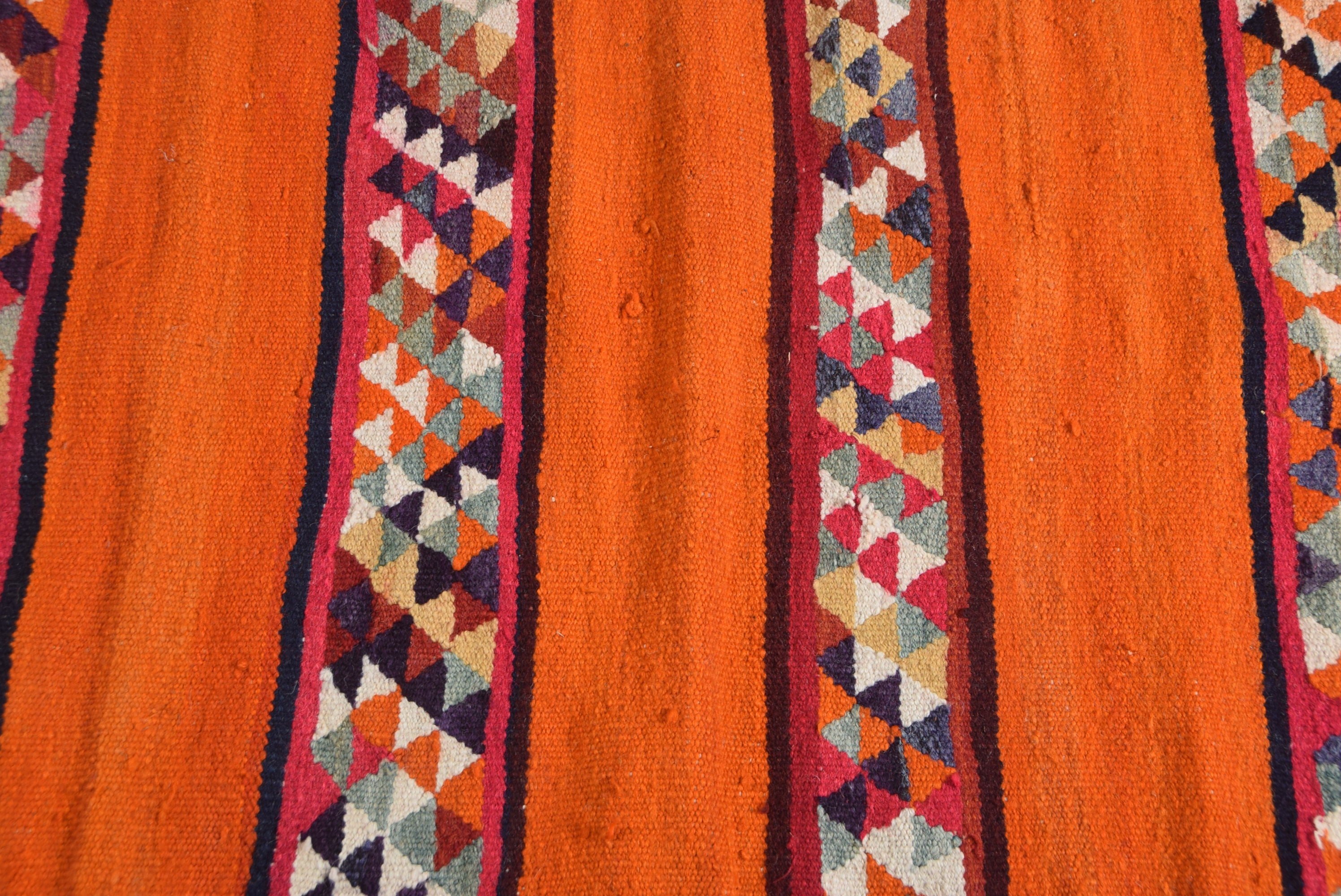 Stair Rugs, Cool Rug, Rugs for Corridor, Turkish Rug, 2.7x11.4 ft Runner Rug, Vintage Rug, Kitchen Rug, Orange Wool Rugs, Oriental Rug