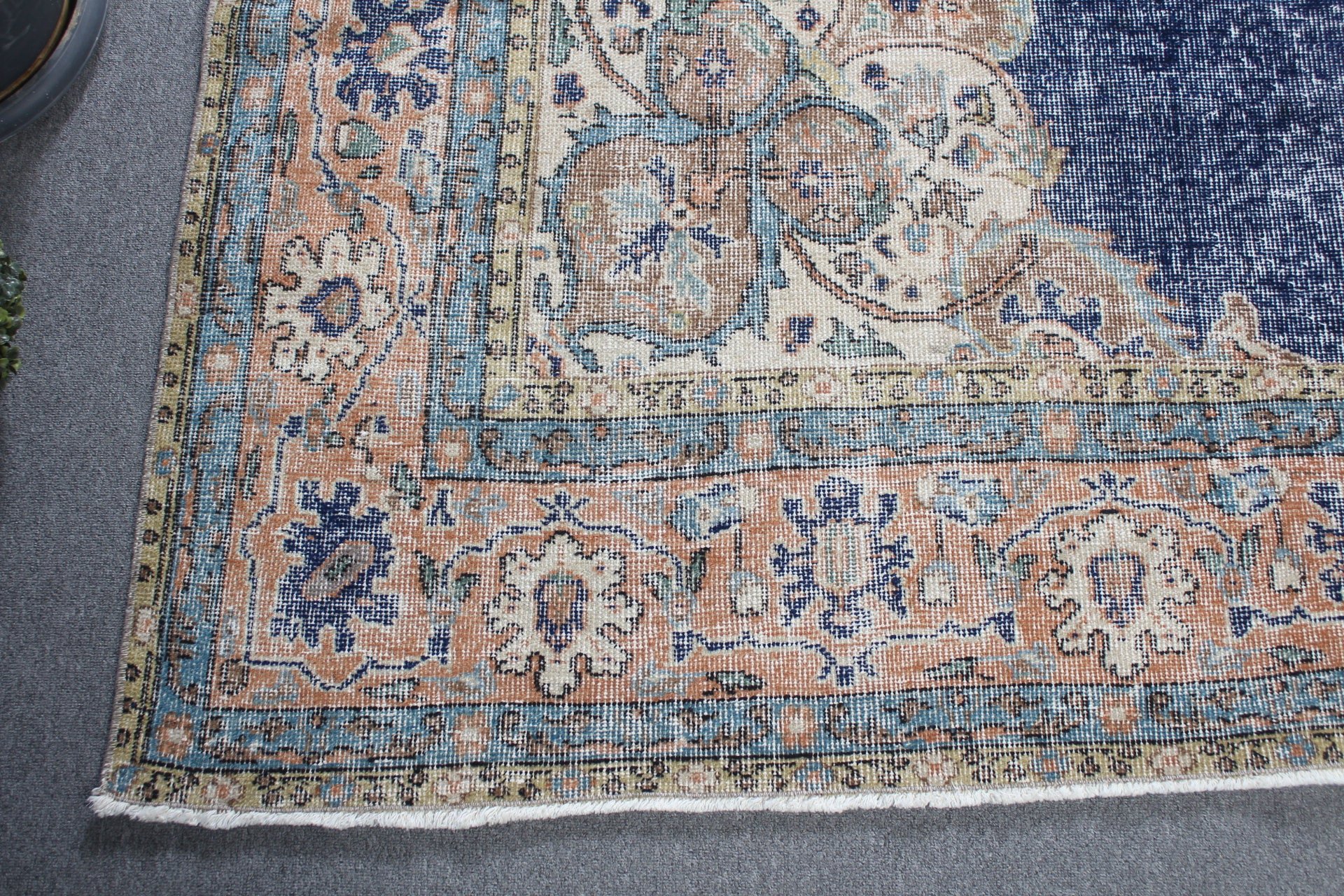 Oturma Odası Halıları, Türk Halısı, Salon Halıları, Mavi Soğuk Halı, 6,9x10,4 ft Büyük Boy Halı, Vintage Halı, Antika Halı, Soğuk Halı, Aztek Halıları