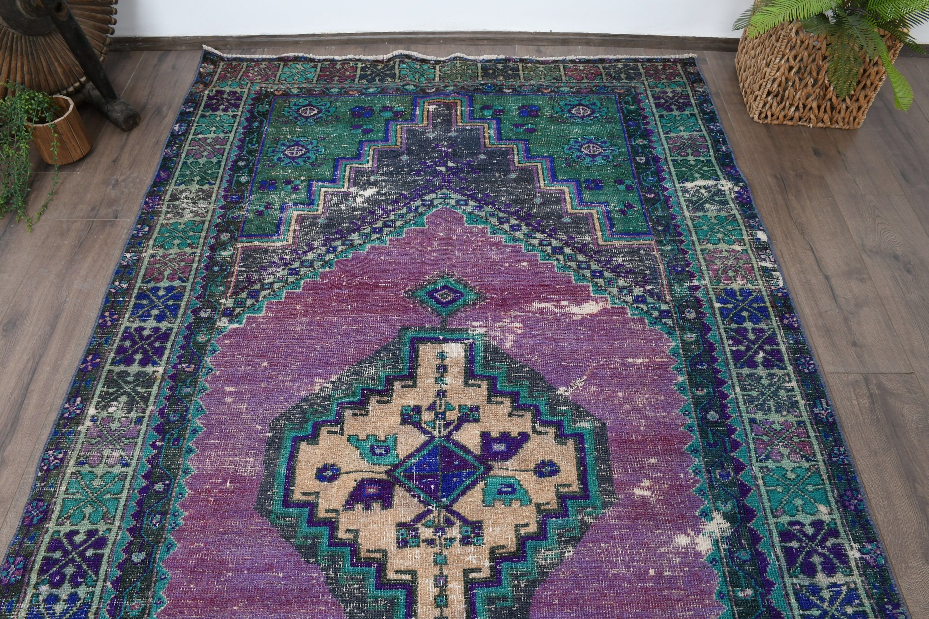 Yemek Odası Halısı, Türk Halısı, 5x9,3 ft Büyük Halı, Mutfak Halıları, Vintage Halı, Fas Halıları, Yatak Odası Halısı, Yeşil Soğuk Halı, Salon Halıları