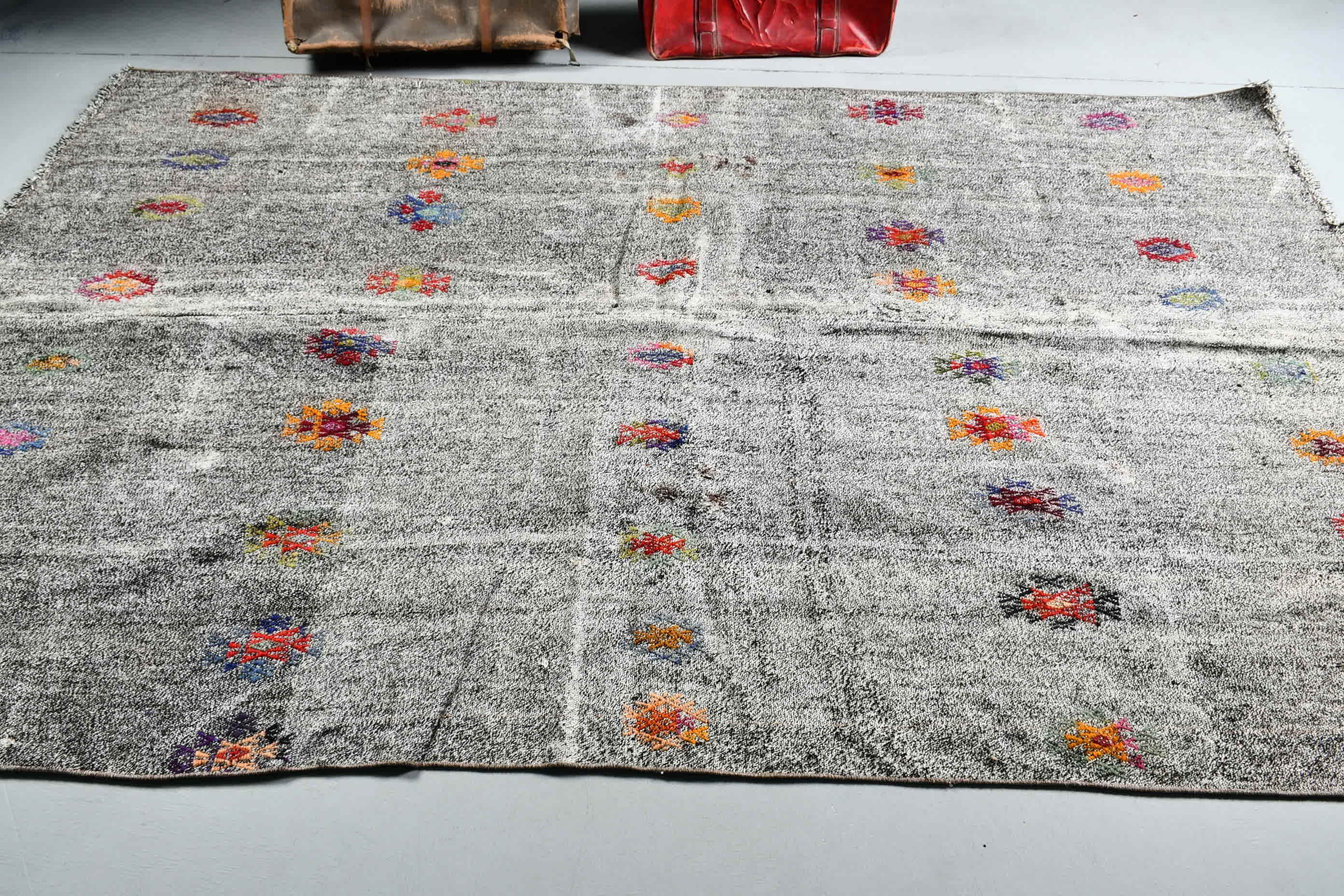 Salon Halısı, Türk Halısı, Bej Yatak Odası Halıları, Oturma Odası Halıları, Havalı Halılar, Anadolu Halıları, Vintage Halı, Kilim, 6,1x9,5 ft Büyük Halılar