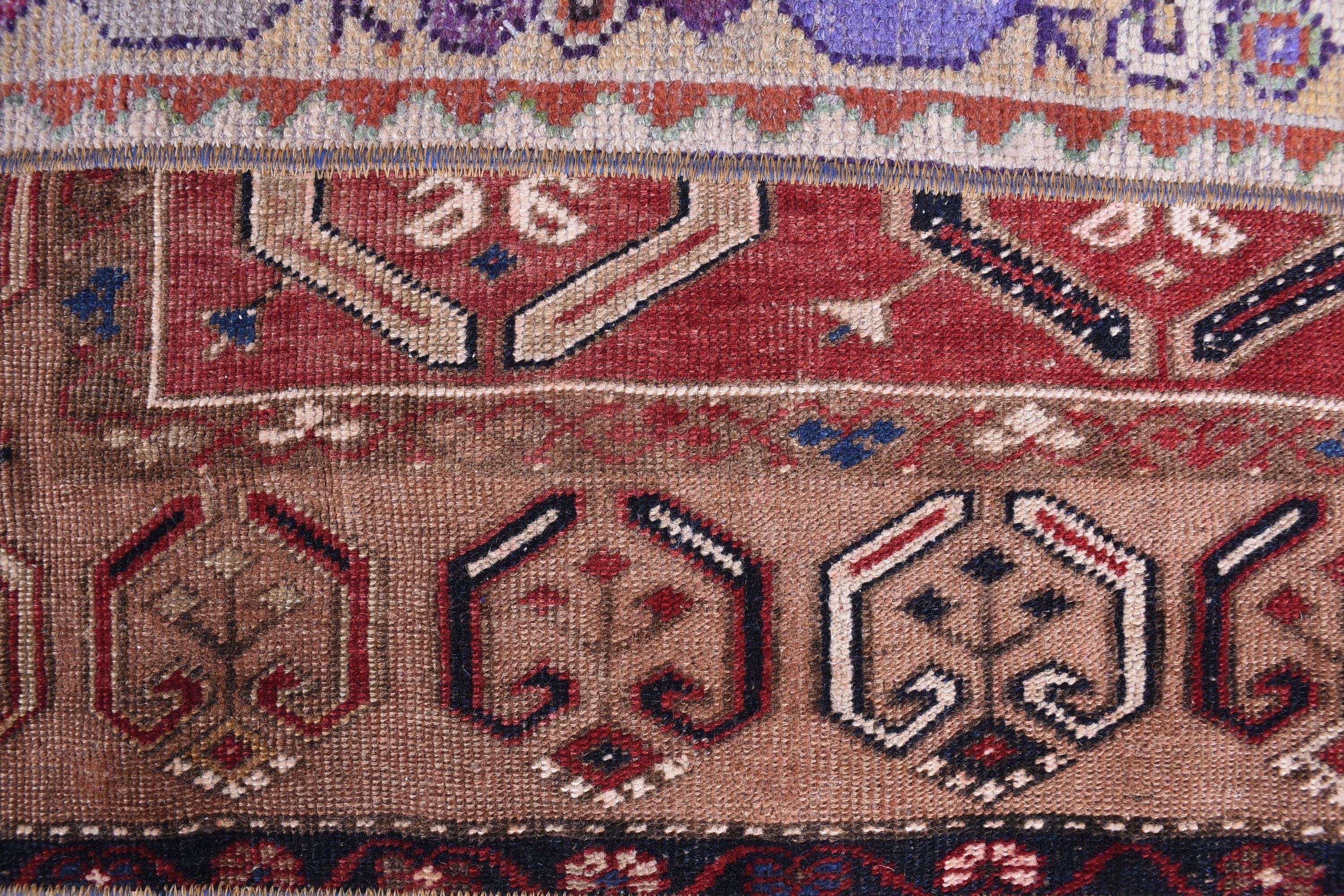 Türk Halıları, Dekoratif Halı, Vintage Halı, Kahverengi Yün Halı, Banyo Halısı, Giriş Halıları, Yatak Odası Halısı, 1.8x3.5 ft Küçük Halı, Yün Halı