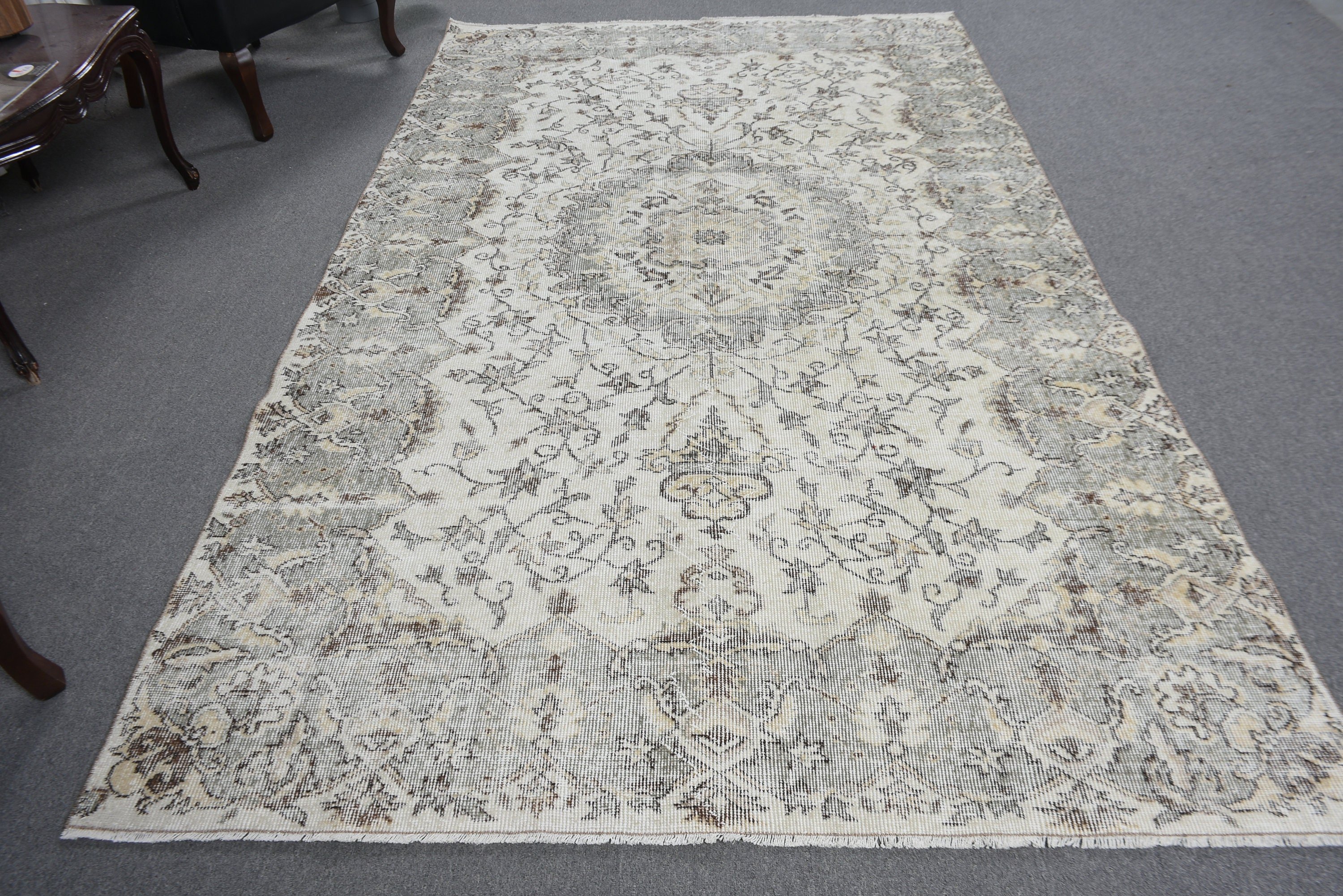 Boho Rug, Turkish Rugs, Home Decor Rugs, Salon Rugs, White Moroccan Rug, Vintage Rug, Antique Rug, 5.7x9.6 ft Large Rugs, Living Room Rugs