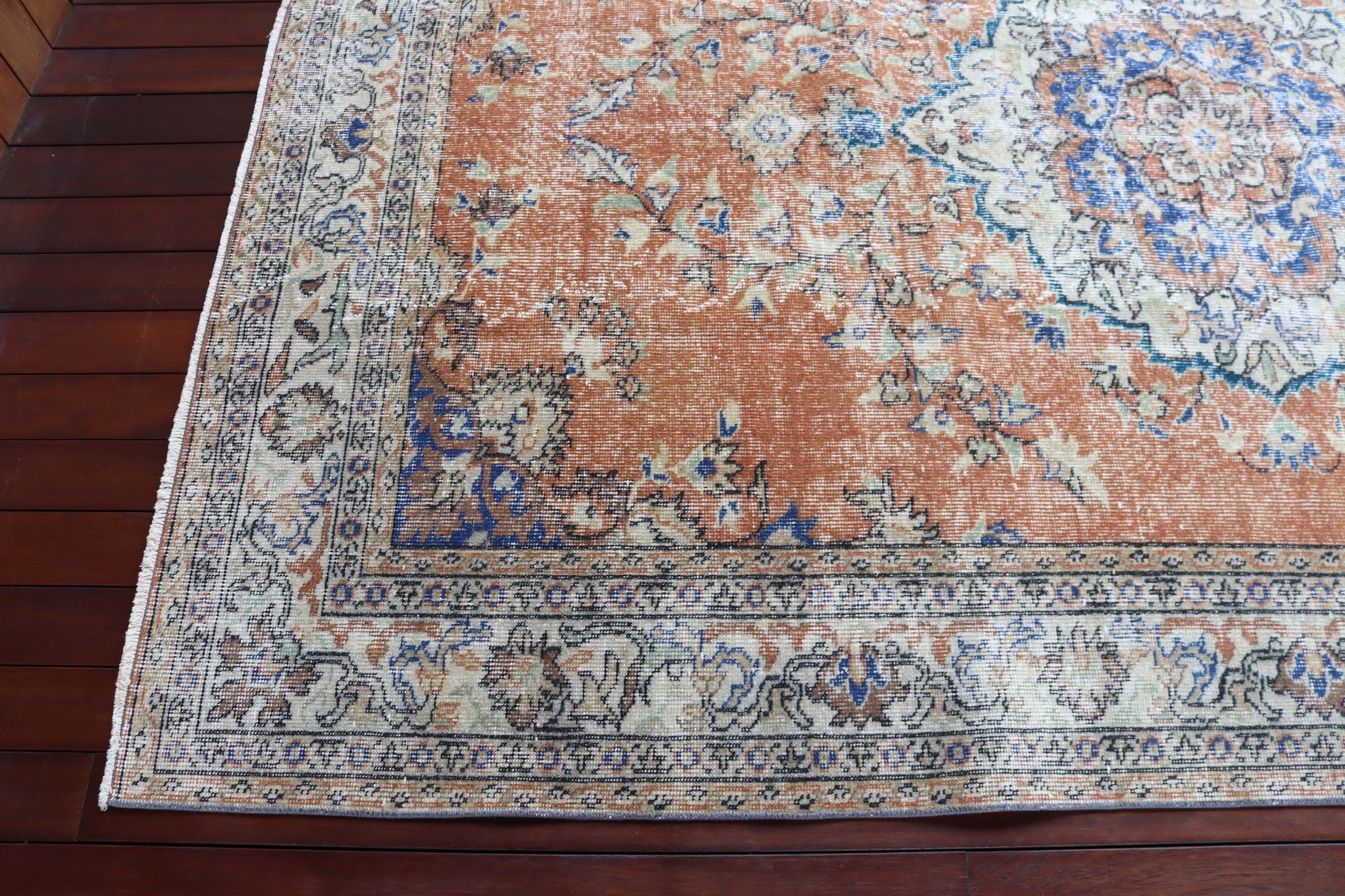 Turuncu Fas Halısı, Türk Halıları, Oturma Odası Halısı, Fas Halıları, 5.8x8.9 ft Büyük Halı, Yatak Odası Halısı, Yemek Odası Halıları, Vintage Halı