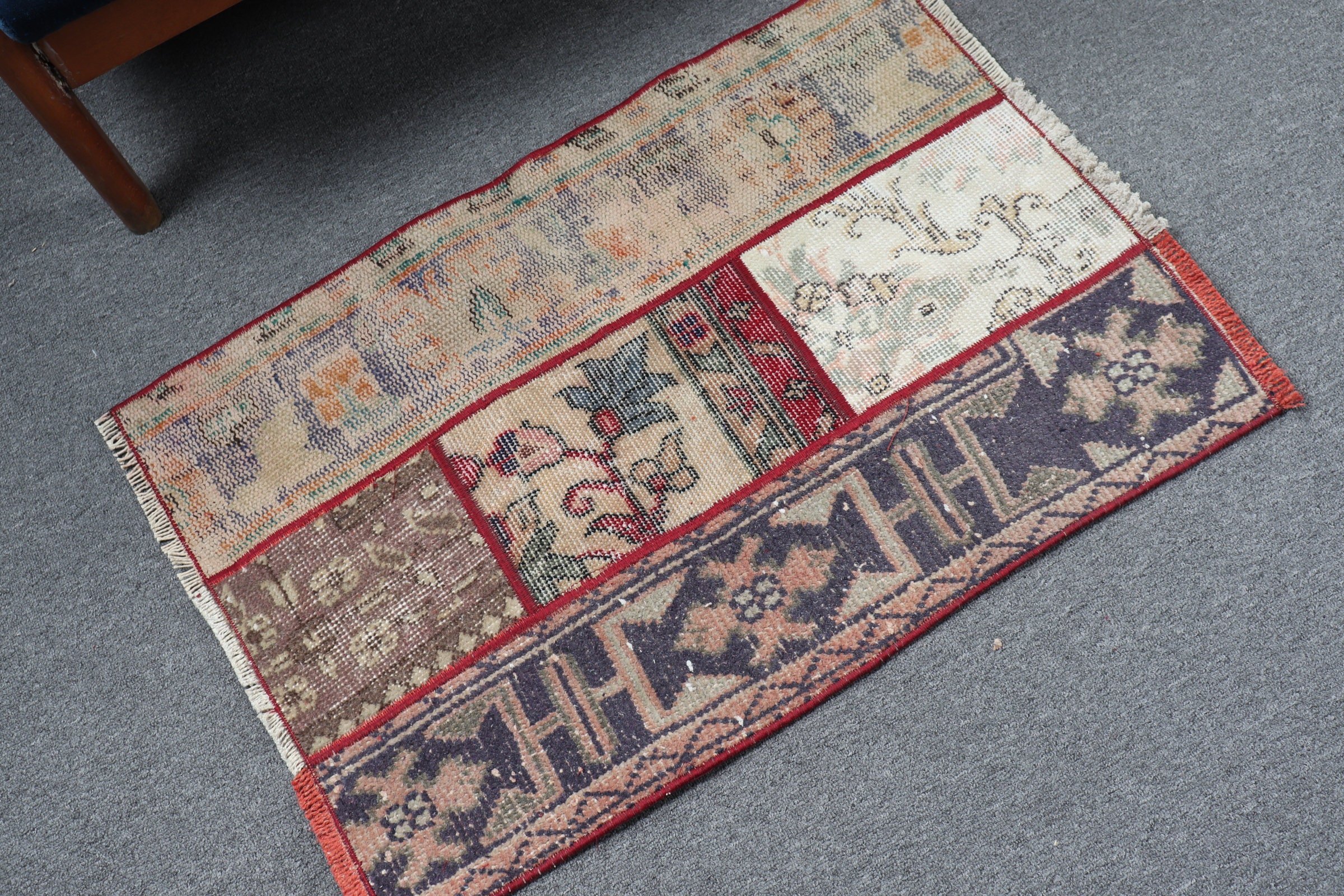 Turkish Rug, Door Mat Rug, Car Mat Rug, Beige Oriental Rug, Home Decor Rug, Office Rug, Vintage Rug, 1.9x2.8 ft Small Rug