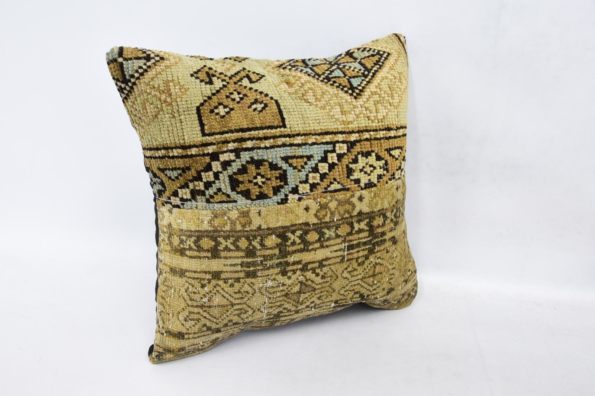 16"x16" Brown Pillow Case, Interior Designer Pillow, Gift Pillow, Cozy Throw Pillow Sham, Luxury Cushion Case, Turkish Kilim Pillow