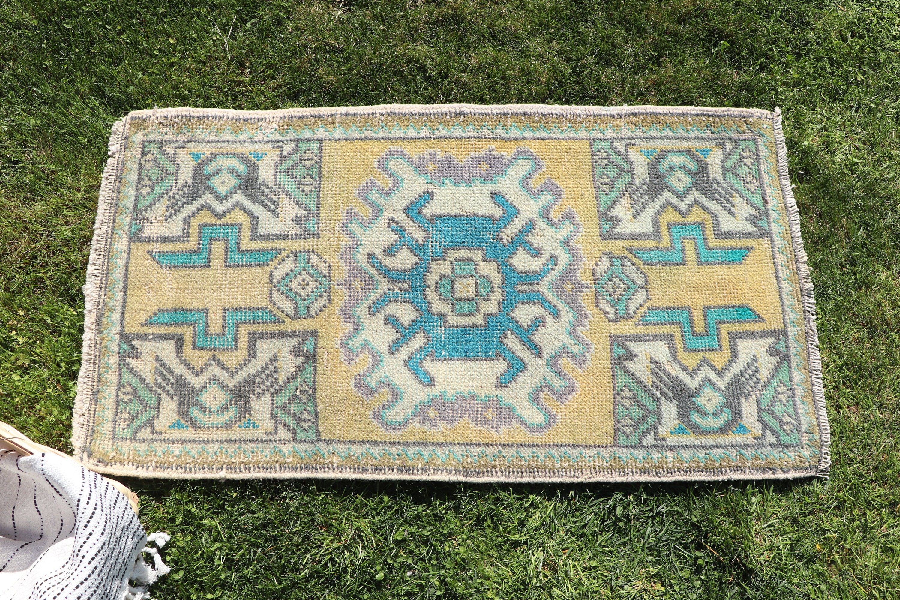 Bedroom Rug, Small Boho Rug, Ethnic Rug, Luxury Rugs, Moroccan Rug, Vintage Rug, Yellow  1.6x3 ft Small Rug, Turkish Rugs