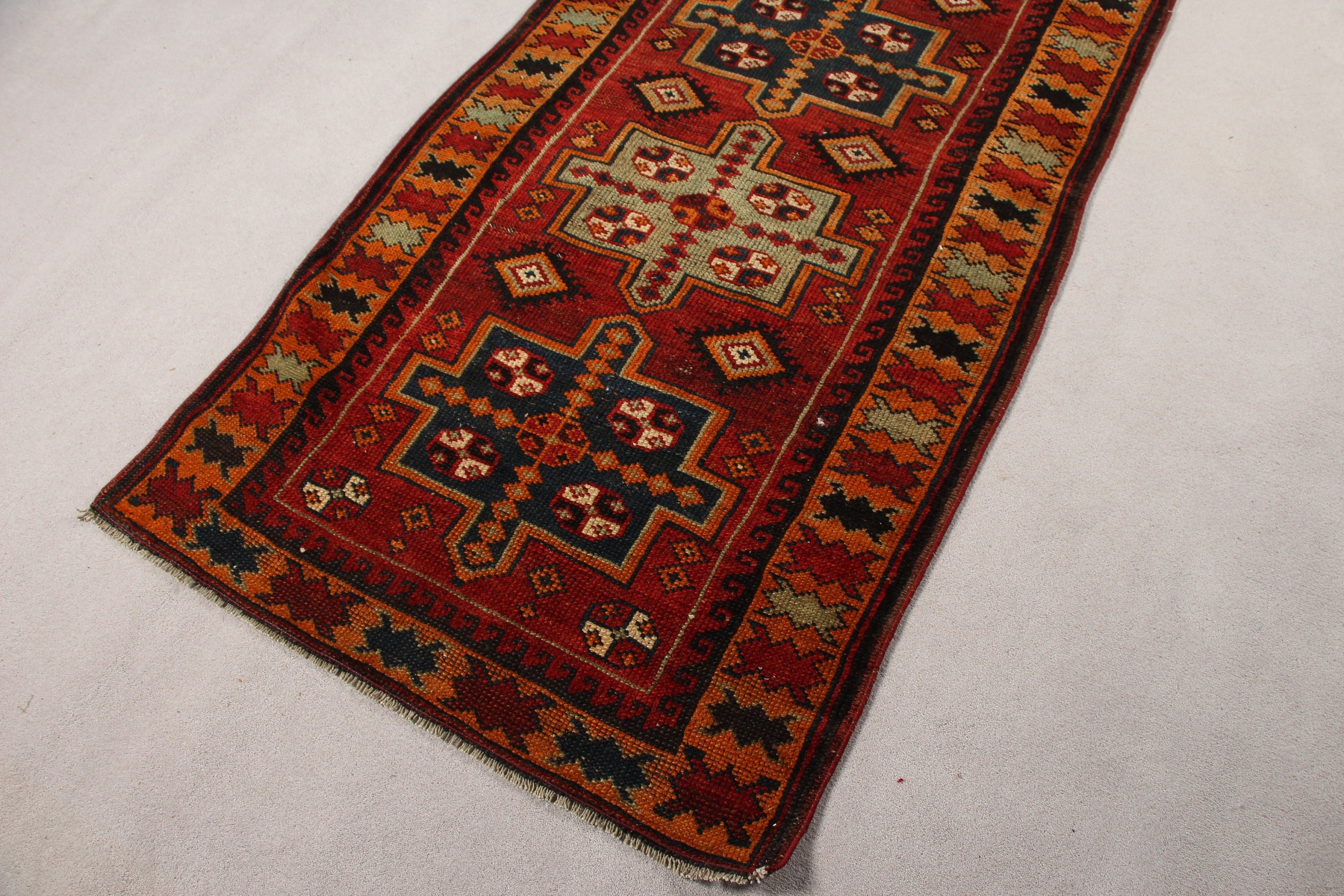Vintage Rug, Anatolian Rug, Rugs for Kitchen, Entry Rugs, Kitchen Rug, Turkish Rugs, Bedroom Rug, Red Cool Rug, 3.1x6.8 ft Accent Rug