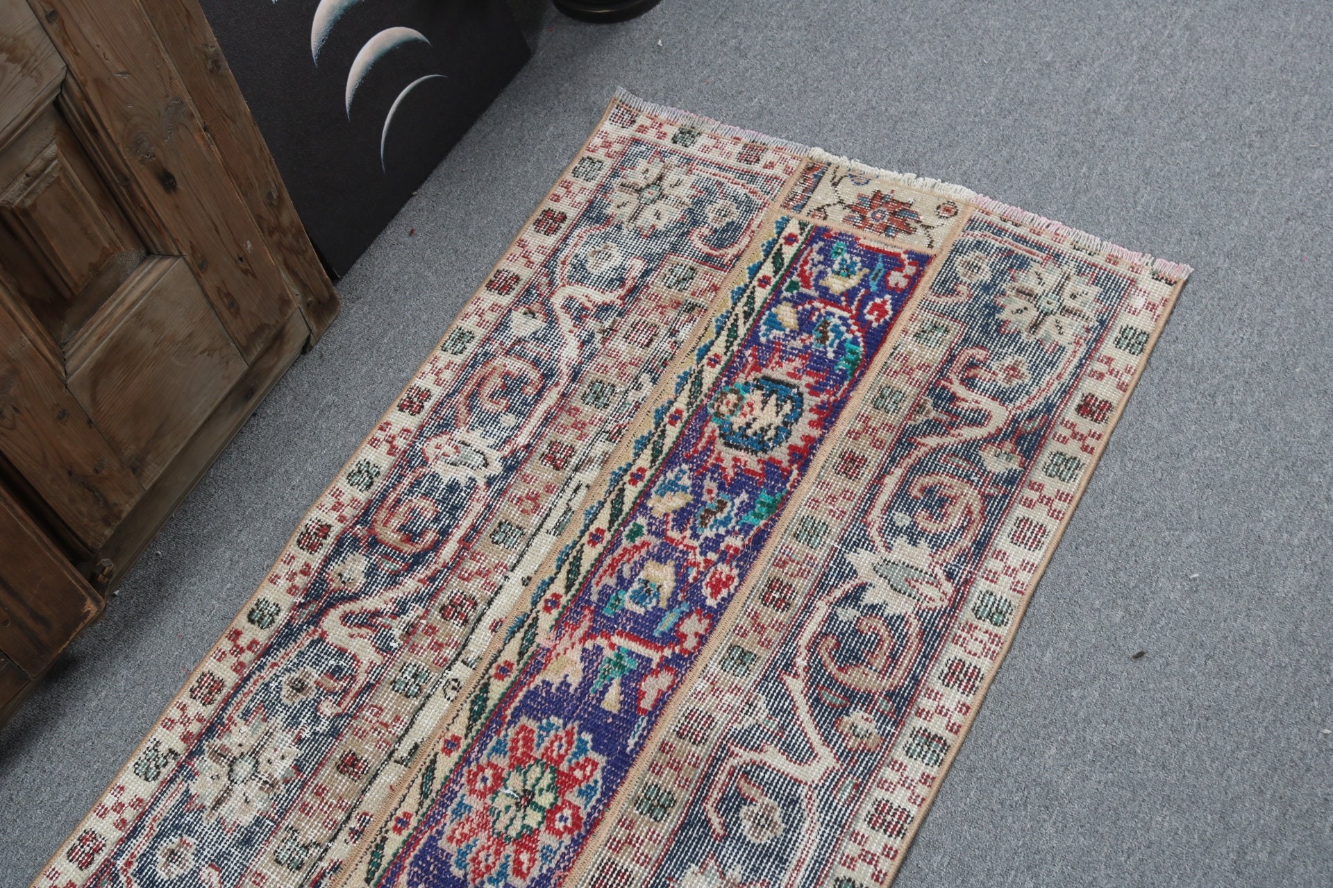 Vintage Halı, Türk Halısı, Açıklama Halıları, Araba Paspas Halıları, Nötr Halı, Mavi Nötr Halı, 2,2x4,9 ft Küçük Halılar, Aztek Halıları, Küçük Alan Halıları