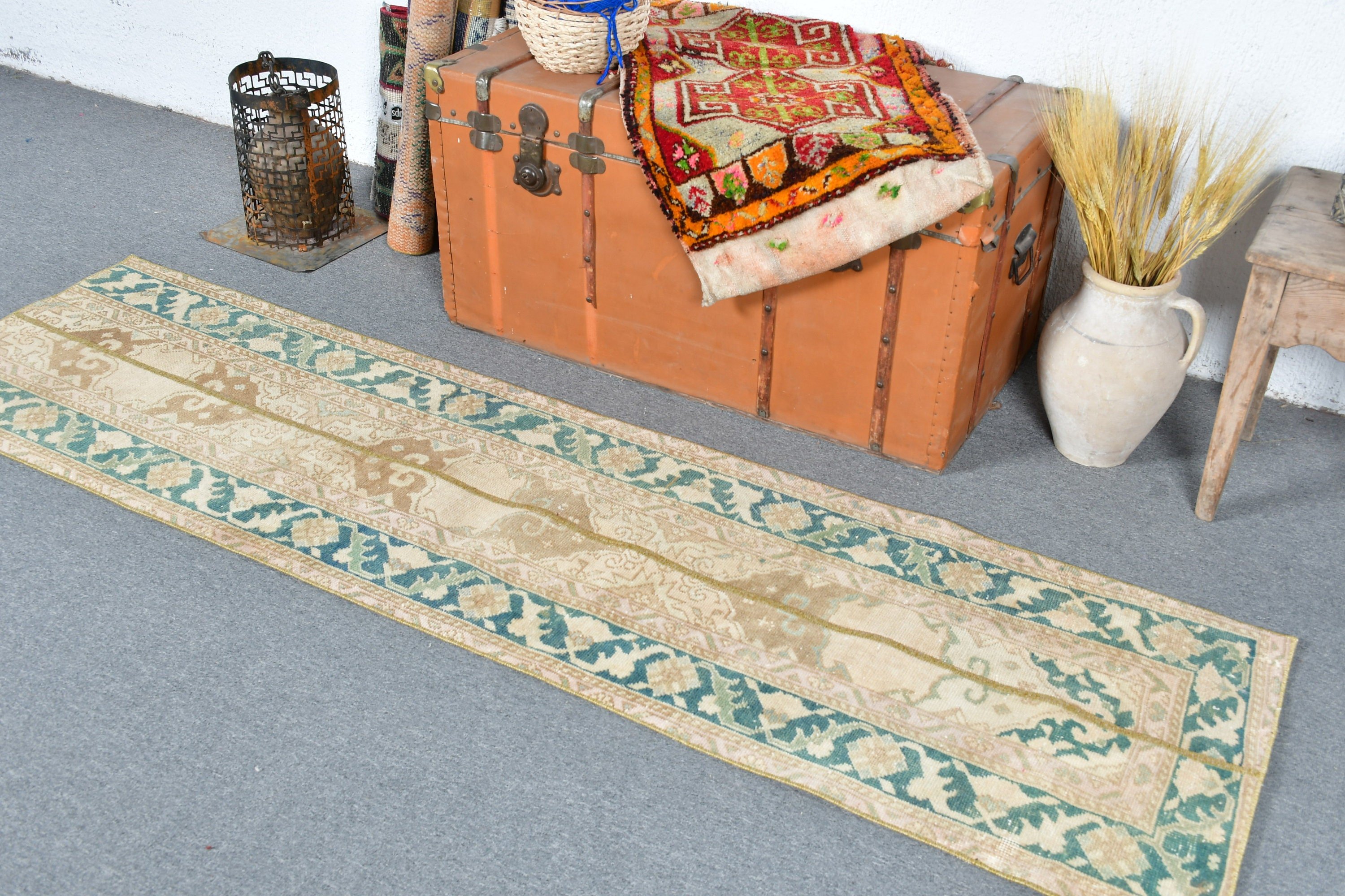 Vintage Rug, Rugs for Corridor, Organic Rug, Floor Rugs, Kitchen Rugs, Turkish Rug, 2x7.3 ft Runner Rugs, Oriental Rugs, Brown Bedroom Rug