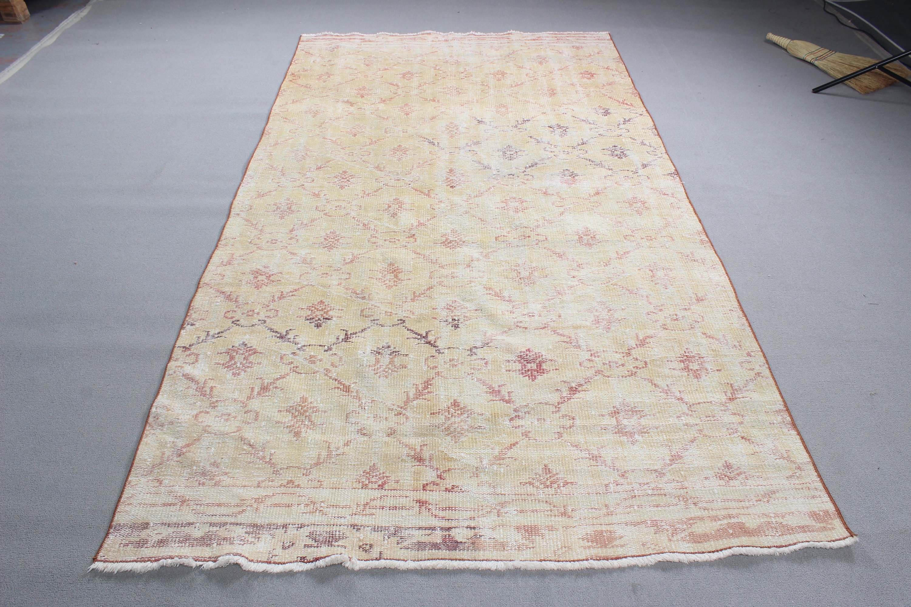 Large Boho Rugs, Turkish Rug, Vintage Rug, Luxury Rug, Beige Oushak Rug, Large Area Rug Rugs, Bedroom Rugs, Cool Rug, 4.9x9.4 ft Large Rugs