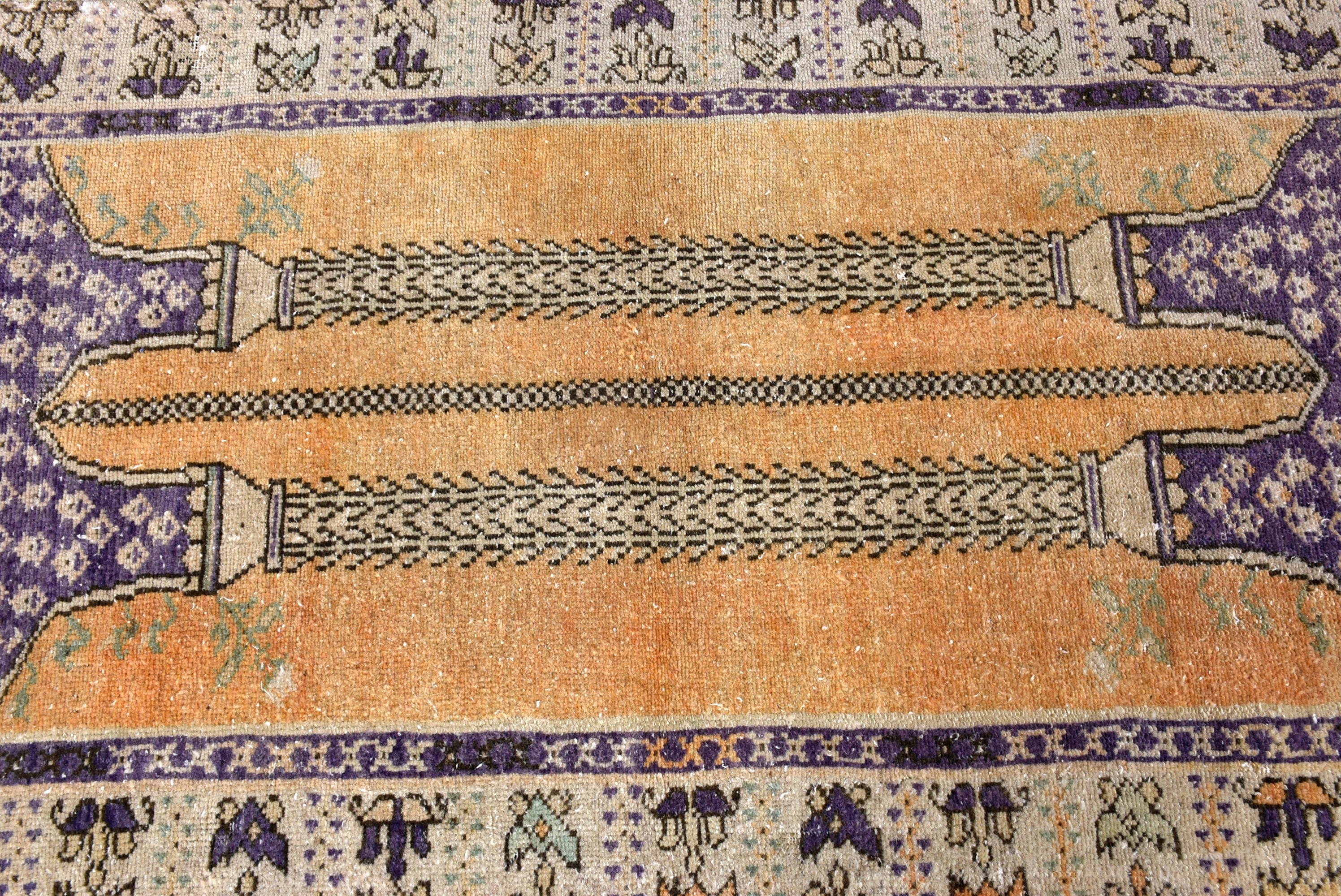 Yatak Odası Halısı, Lüks Halı, Giriş Halıları, Yün Halılar, Turuncu Geometrik Halılar, Vintage Halılar, Türk Halıları, Organik Halılar, 2,8x5,8 ft Vurgulu Halılar