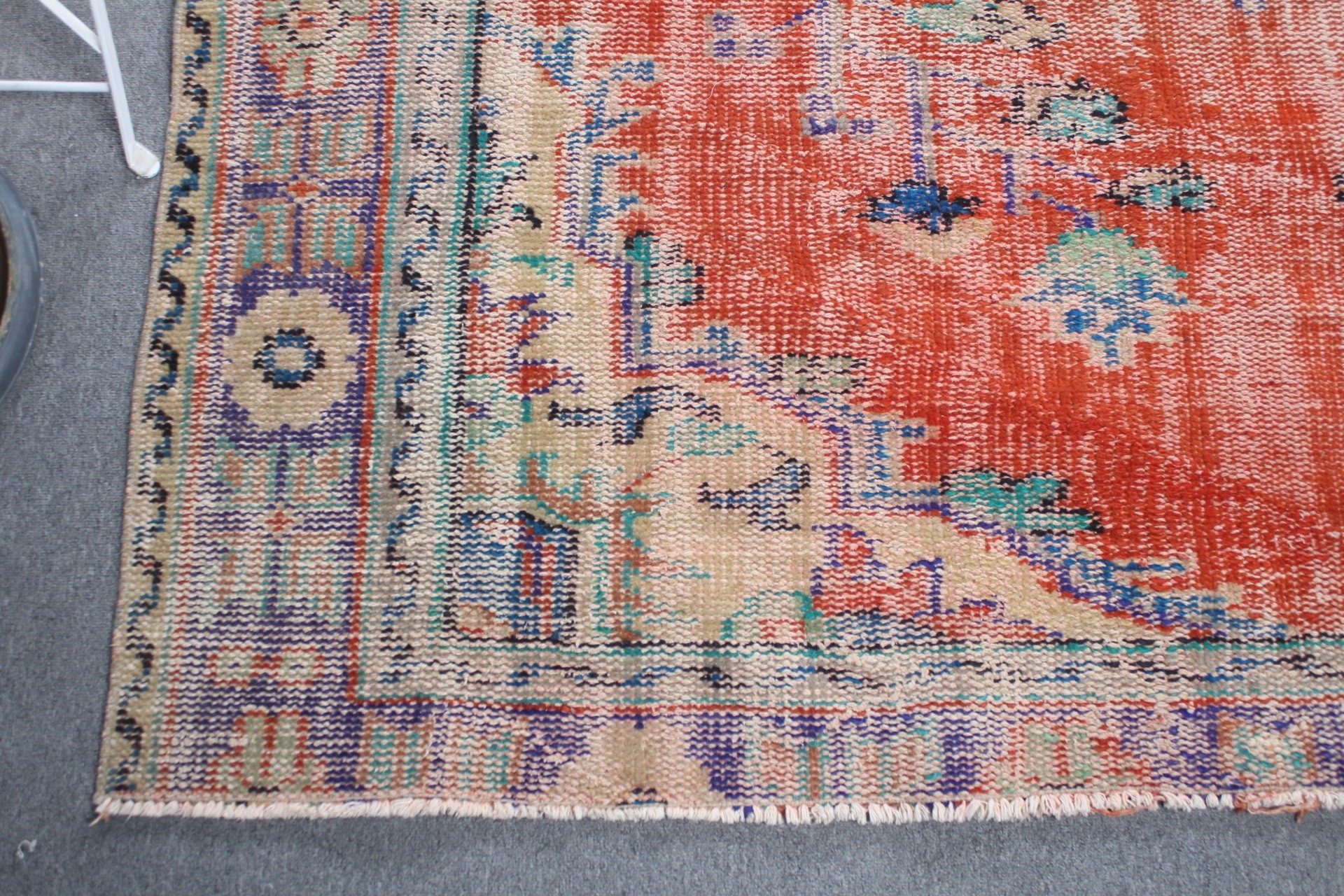 Turkish Rug, Living Room Rugs, Oushak Rug, Red Cool Rug, Antique Rug, 6.1x8.9 ft Large Rug, Vintage Rug, Dining Room Rug, Natural Rug