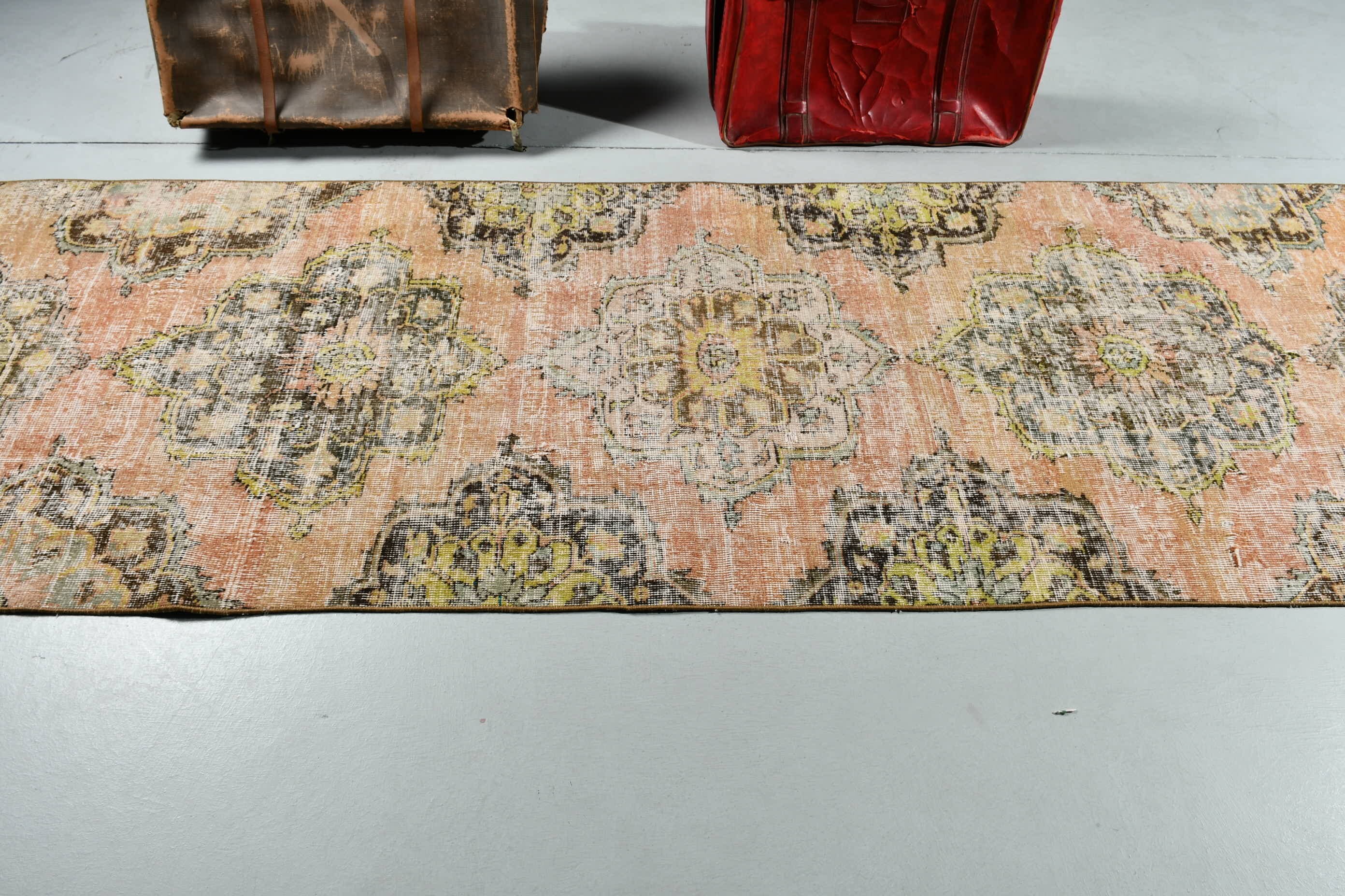 Vintage Halı, Türk Halıları, Koridor Halıları, 3.2x11.1 ft Runner Halısı, Ev Dekorasyonu Halısı, Antika Halı, Bej Yün Halılar, Merdiven Halıları, Koridor Halısı