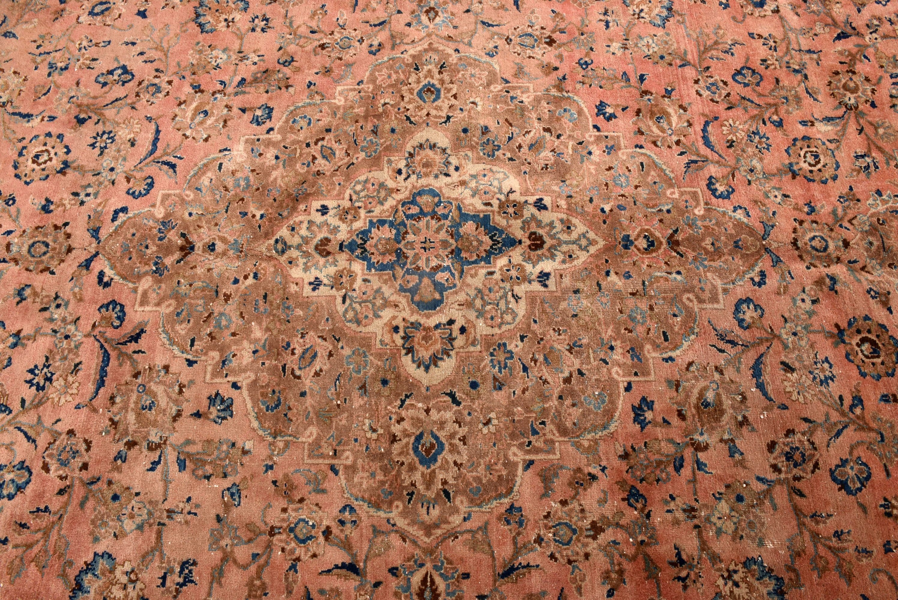 Salon Halısı, 9.5x13.2 ft Büyük Boy Halı, Pembe Ev Dekor Halısı, Türk Halıları, Salon Halısı, Modern Halılar, Geometrik Halı, Vintage Halı