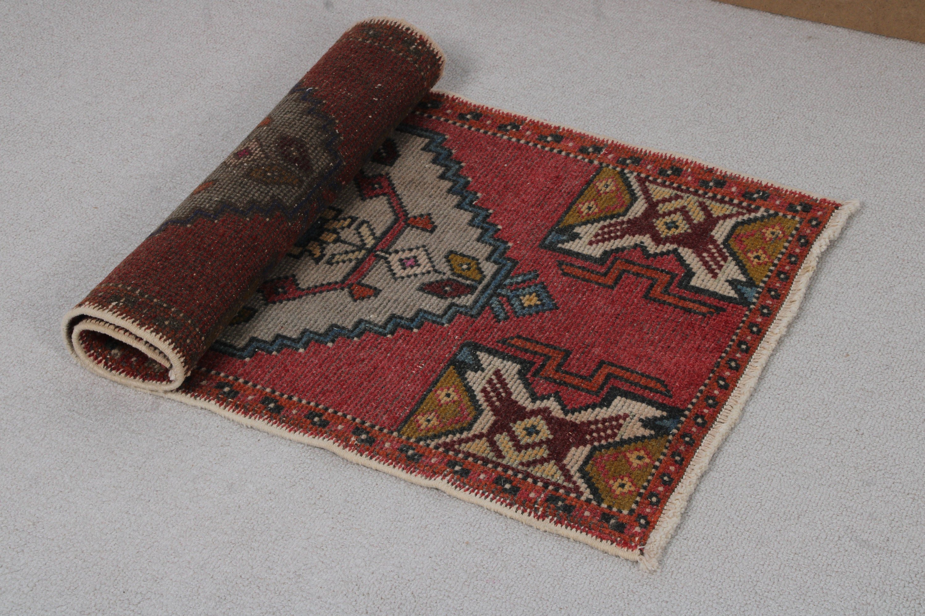 Turkish Rugs, Moroccan Rugs, Vintage Rugs, Flatweave Rug, 1.7x3.1 ft Small Rug, Red Bedroom Rug, Small Vintage Rugs, Small Area Rug