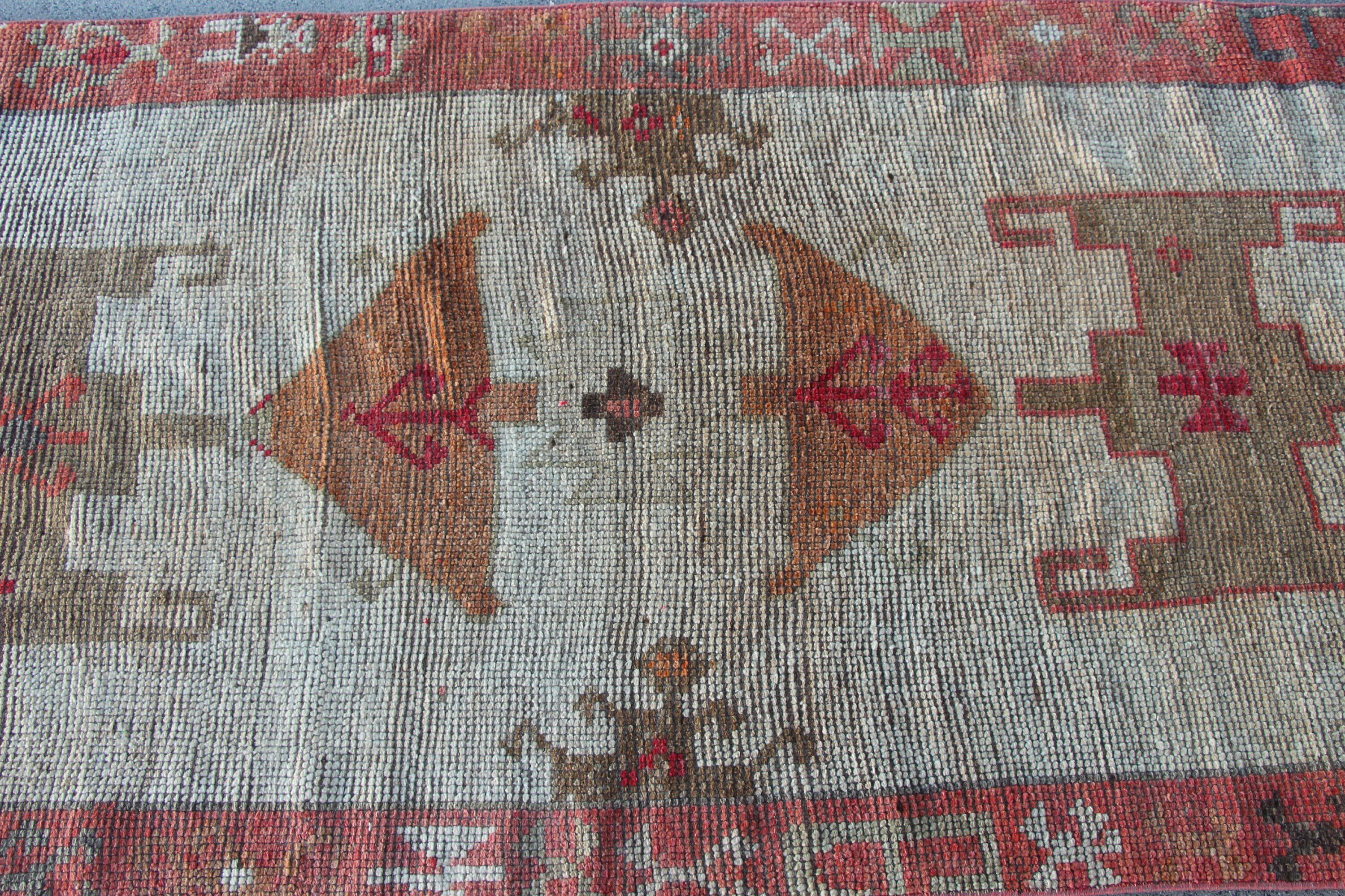 Vintage Rug, Stair Rugs, Turkish Rugs, Oriental Rugs, 3x13.2 ft Runner Rugs, Handmade Rug, Beige Oriental Rug, Antique Rug, Rugs for Stair