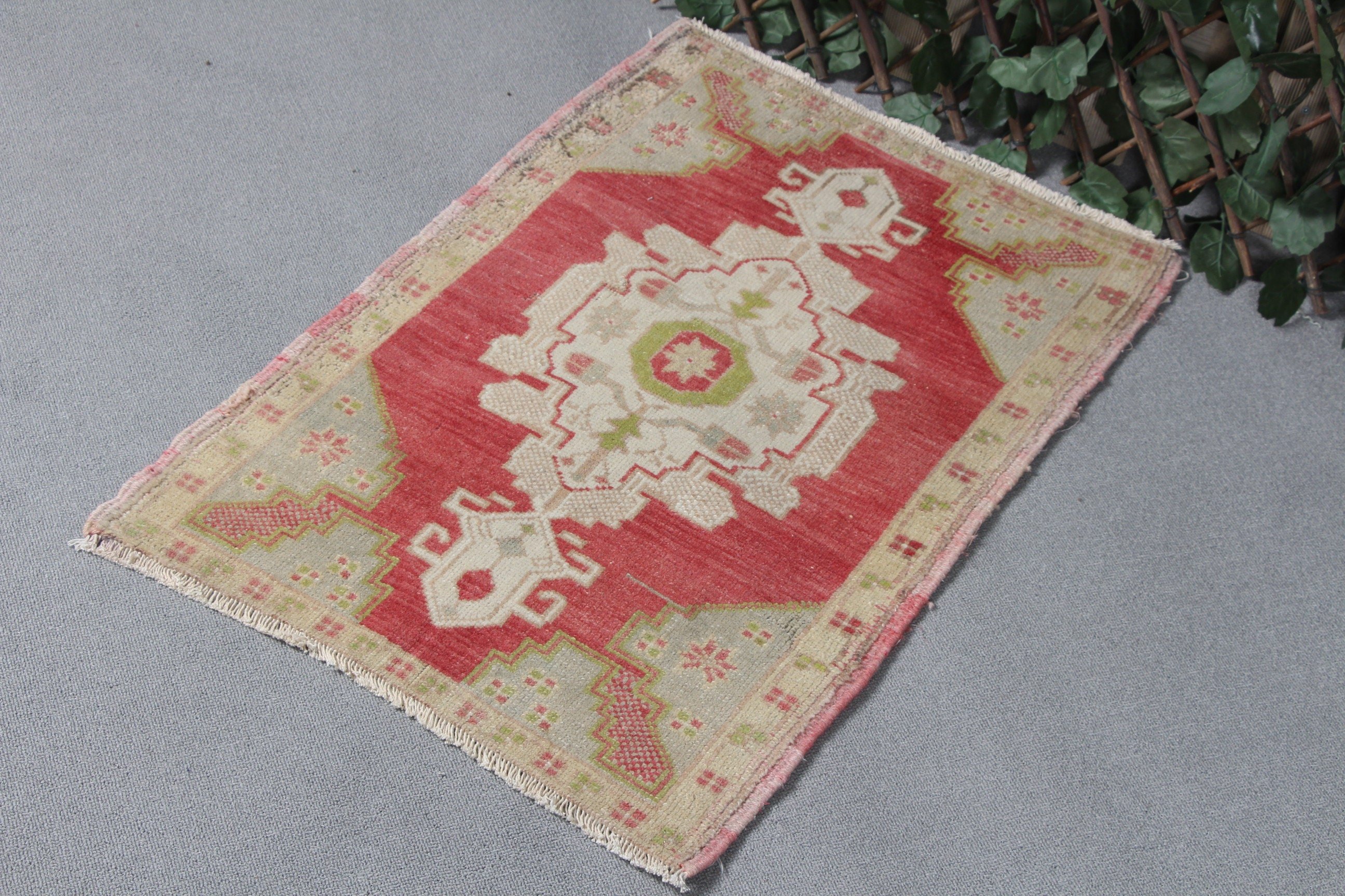 Bedroom Rugs, Red Antique Rugs, Rugs for Bedroom, Kitchen Rugs, 1.9x2.7 ft Small Rug, Cute Rugs, Vintage Rugs, Turkish Rugs