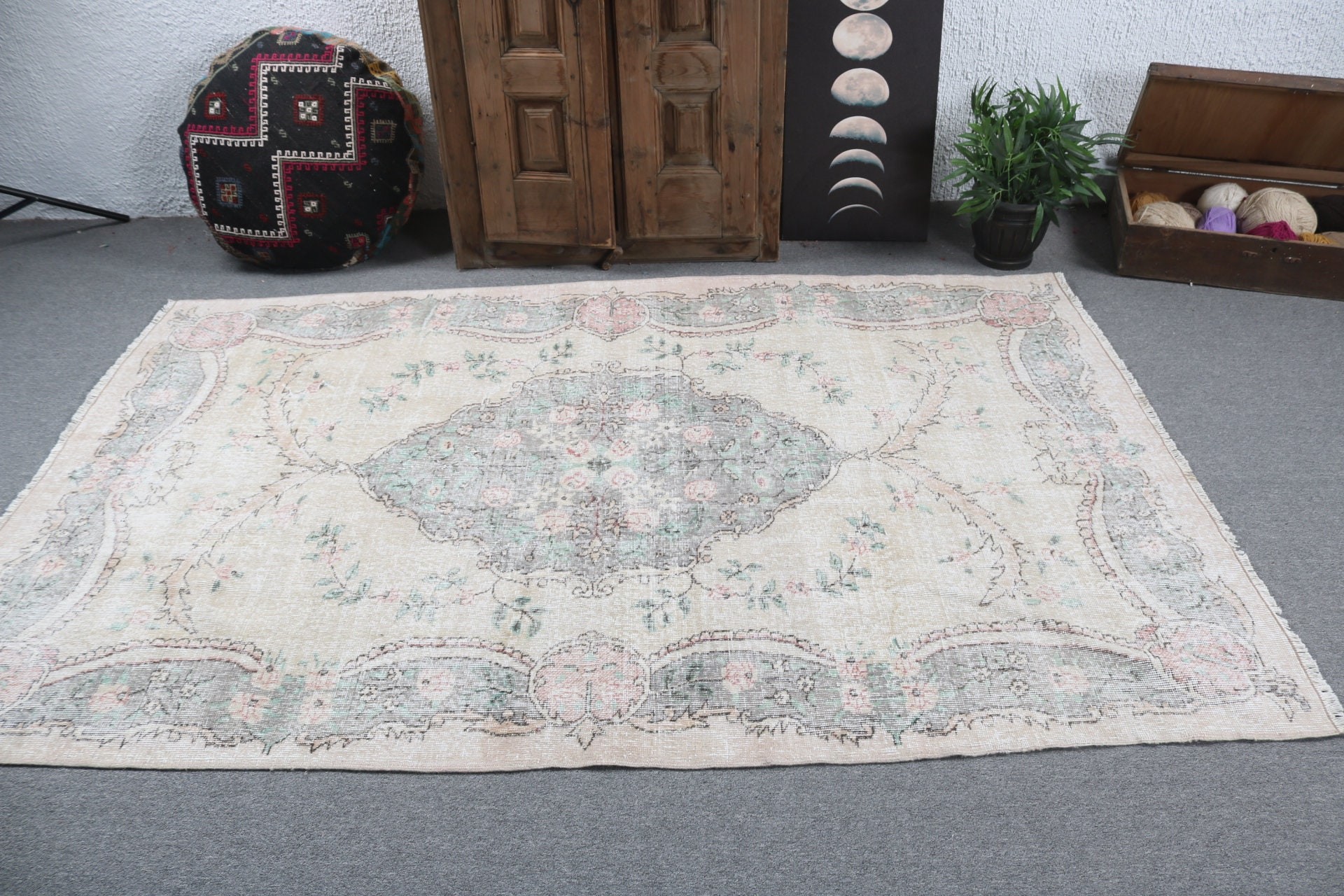 4.9x7.8 ft Area Rugs, Beige Flatweave Rugs, Turkish Rugs, Flatweave Rug, Geometric Rugs, Vintage Rugs, Floor Rugs, Living Room Rugs