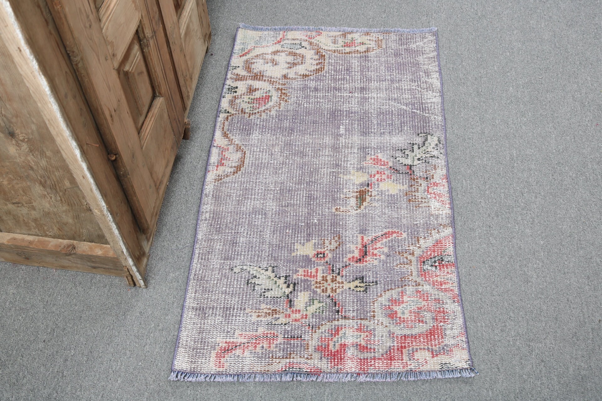 Oushak Rugs, 2x3.5 ft Small Rug, Bathroom Rug, Vintage Rugs, Handmade Rug, Turkish Rugs, Moroccan Rugs, Purple Modern Rug, Bedroom Rugs