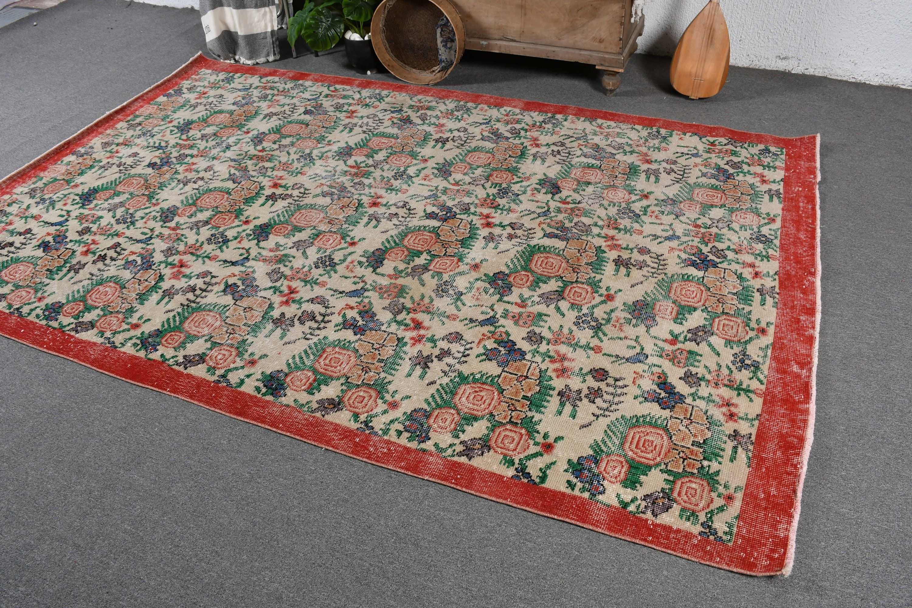 Dorm Rugs, Dining Room Rugs, Oriental Rugs, Turkish Rug, 5.9x9.1 ft Large Rug, Red Home Decor Rug, Bedroom Rug, Vintage Rugs, Moroccan Rug