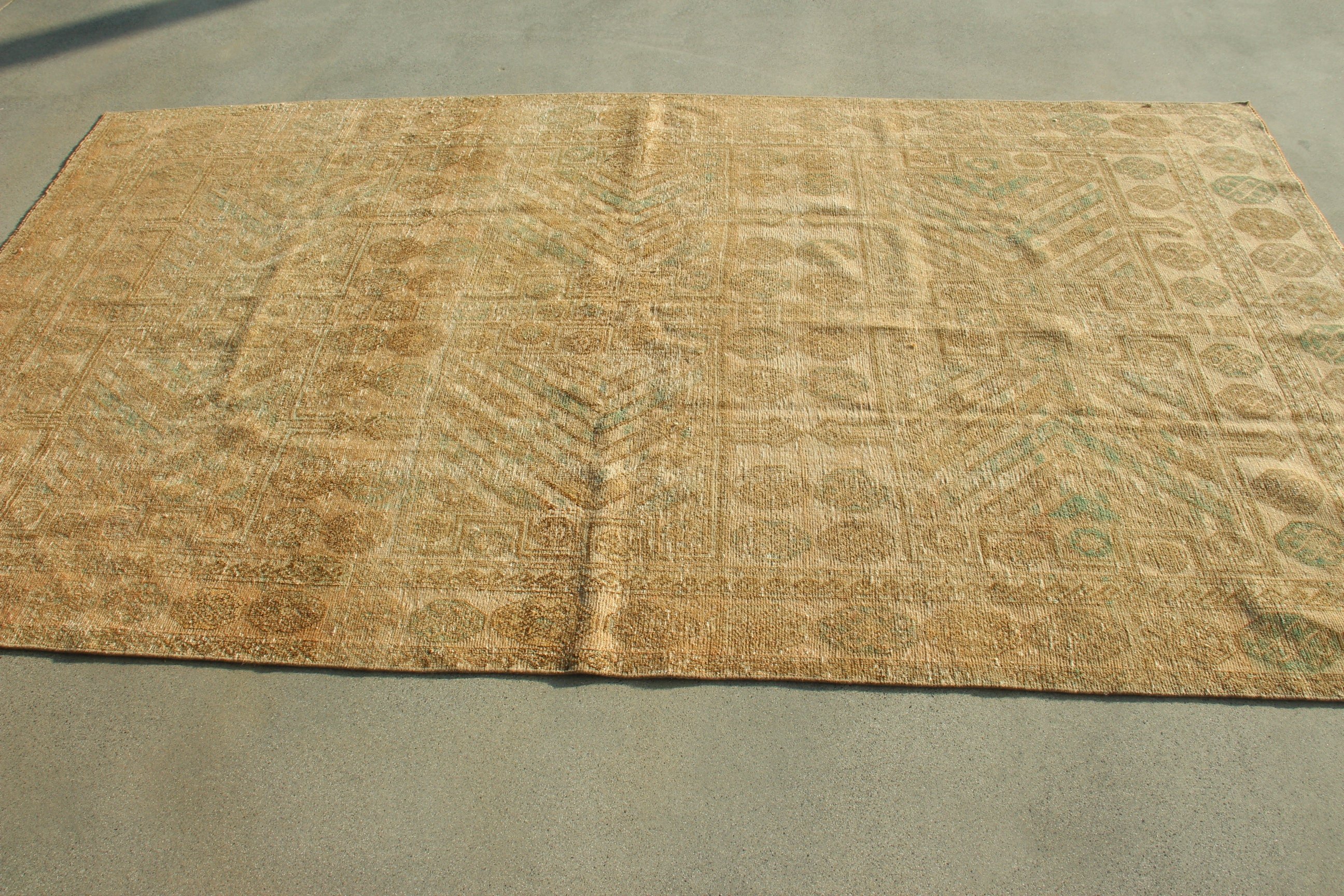 Vintage Rug, Bronze Anatolian Rug, Large Boho Rug, Large Oushak Rug, Floor Rugs, 5.3x9.3 ft Large Rugs, Turkish Rugs, Bedroom Rug