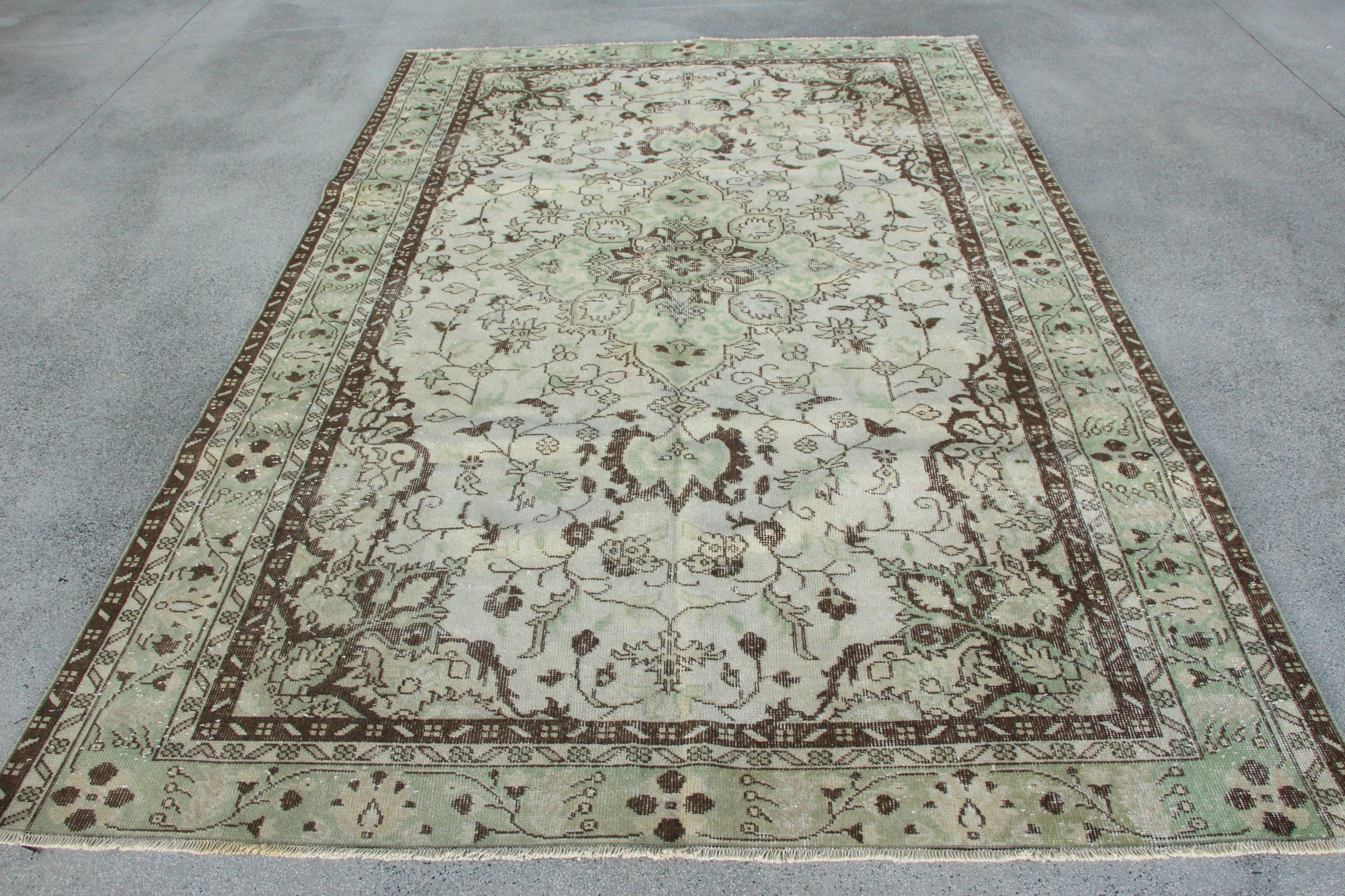 Vintage Halı, Türk Halısı, Oturma Odası Halıları, Bohem Halısı, Yatak Odası Halıları, Bej El Dokuma Halısı, Lüks Halılar, Boho Halısı, 6.1x9.2 ft Büyük Halı