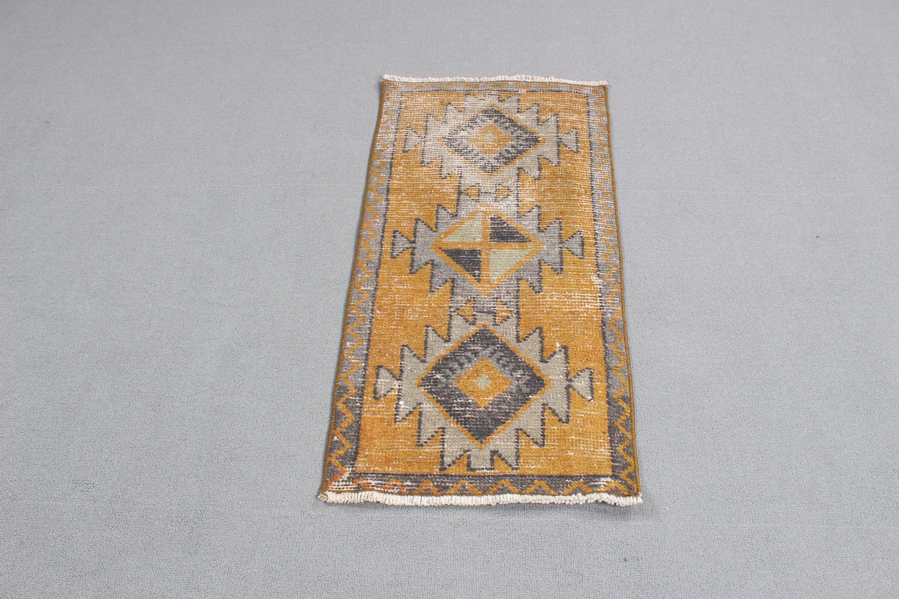 Turkish Rug, Vintage Rug, Bronze Handwoven Rugs, Wall Hanging Rugs, 1.6x3.2 ft Small Rug, Small Area Rugs, Oriental Rug, Anatolian Rugs