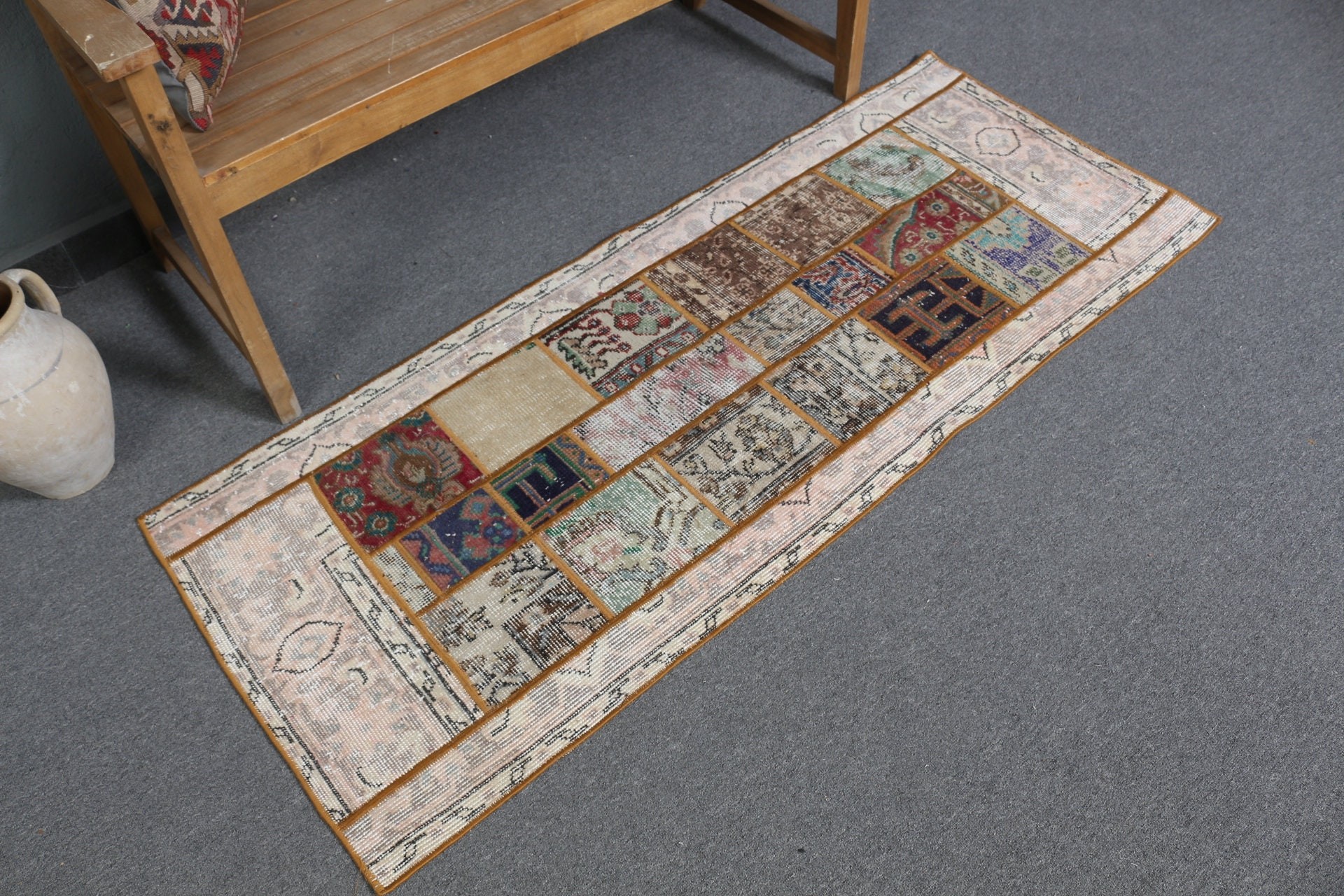 Koşucu Halıları, Koridor Halısı, Koridor Halısı, Yer Halısı, Vintage Halı, Pembe Oryantal Halı, 2.2x5.5 ft Runner Halıları, Türk Halısı, Yatak Odası Halısı