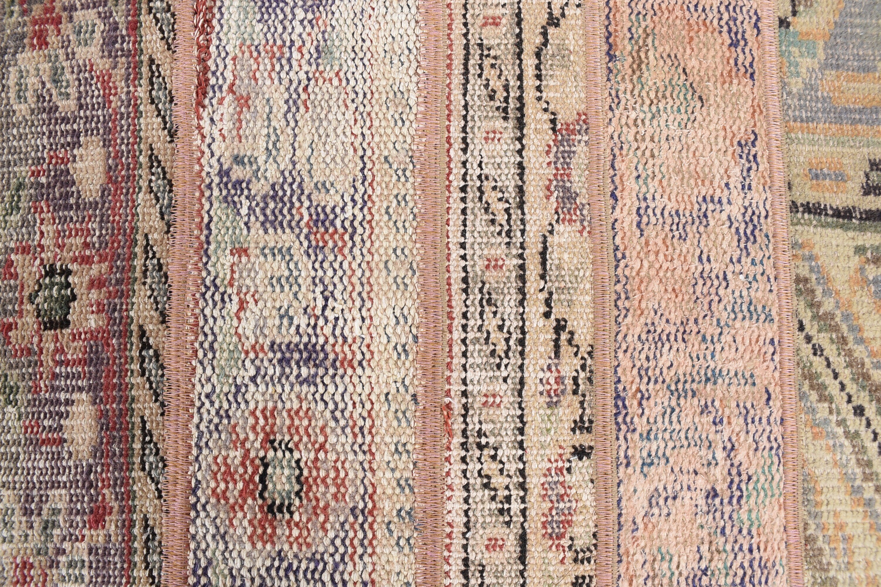 Yatak Odası Halıları, 1.4x3.5 ft Küçük Halı, Estetik Halılar, Vintage Halı, Araba Paspas Halısı, Türk Halısı, Bej Yün Halı, Banyo Halıları