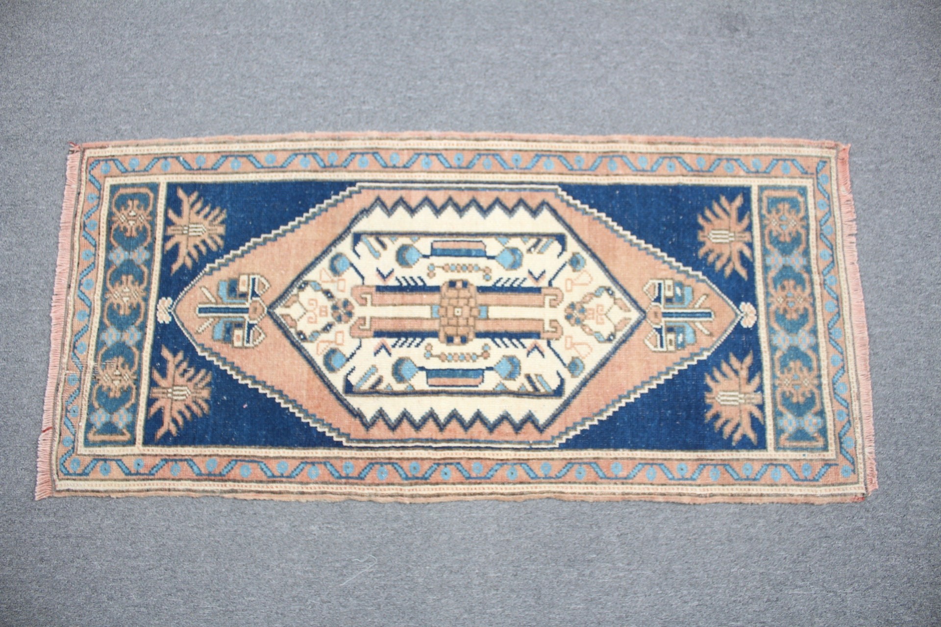 Banyo Halıları, 1.7x3.7 ft Küçük Halı, Yatak Odası Halıları, Oryantal Halı, Turuncu Yer Halısı, Giriş Halısı, Antika Halılar, Vintage Halı, Türk Halısı