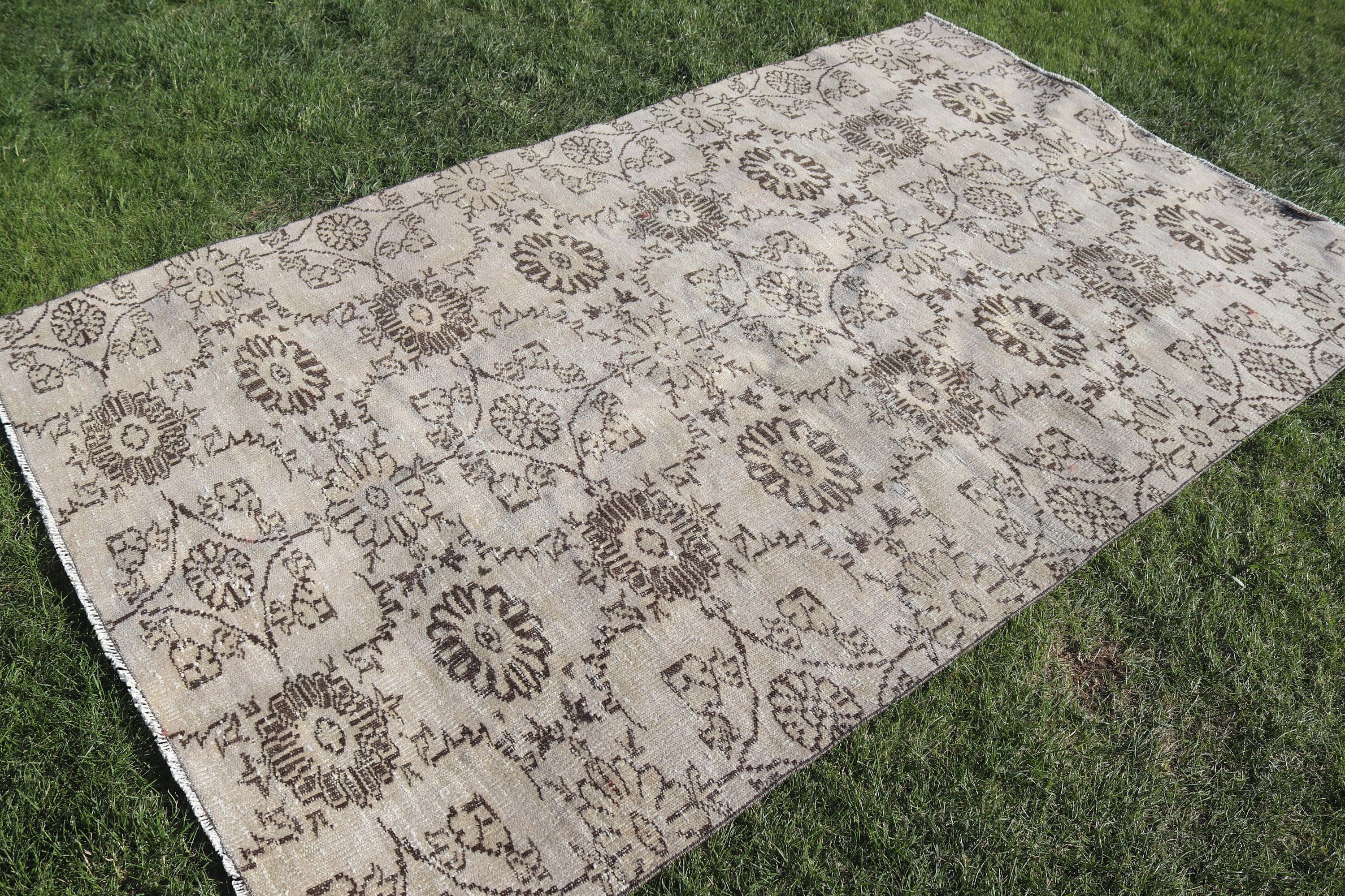 Türk Halısı, Vintage Halı, Büyük Boho Halı, Geometrik Halı, Bej Oryantal Halılar, Yer Halısı, Yatak Odası Halıları, Düz Dokuma Halılar, 5.1x8.2 ft Büyük Halı