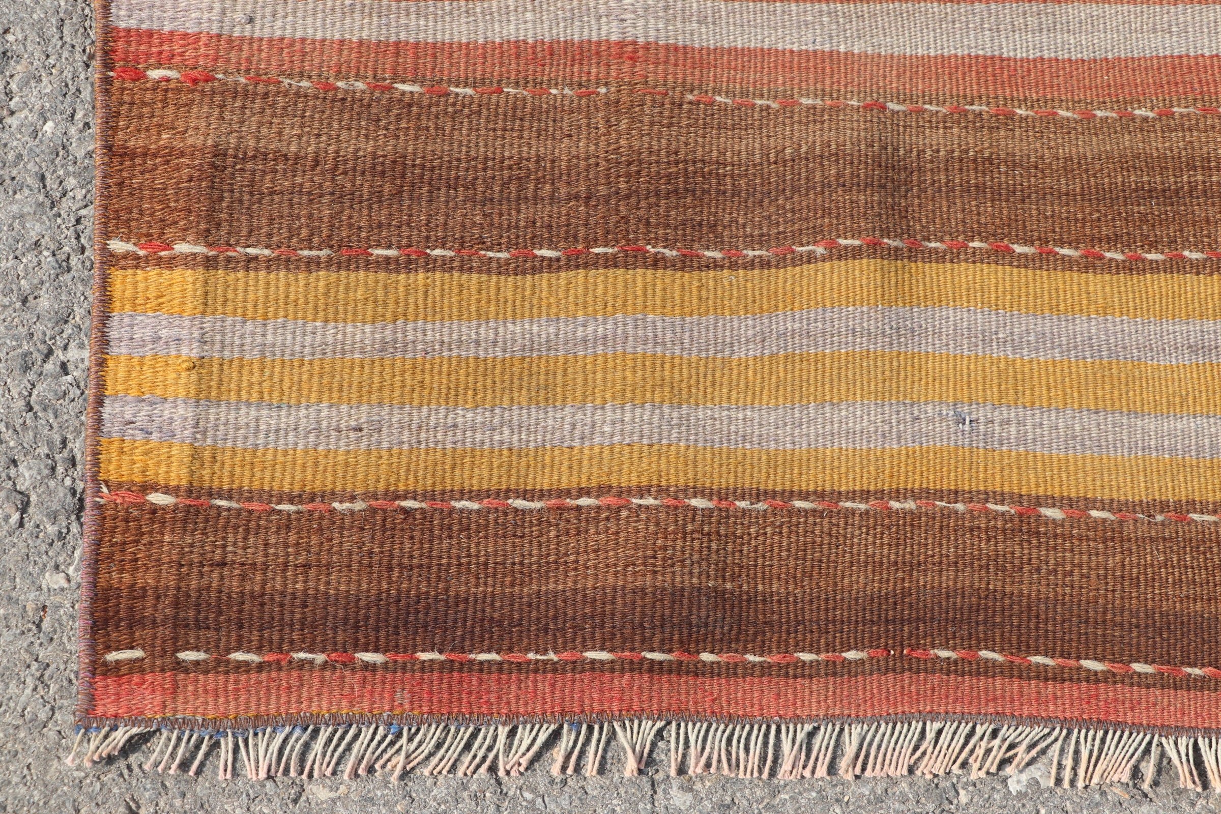 Türk Halısı, 2.4x10.4 ft Runner Halısı, Yer Halıları, Kahverengi Mutfak Halısı, Vintage Halı, Eklektik Halı, Kilim, Koridor Halıları, Merdiven Halısı, Yatak Odası Halısı