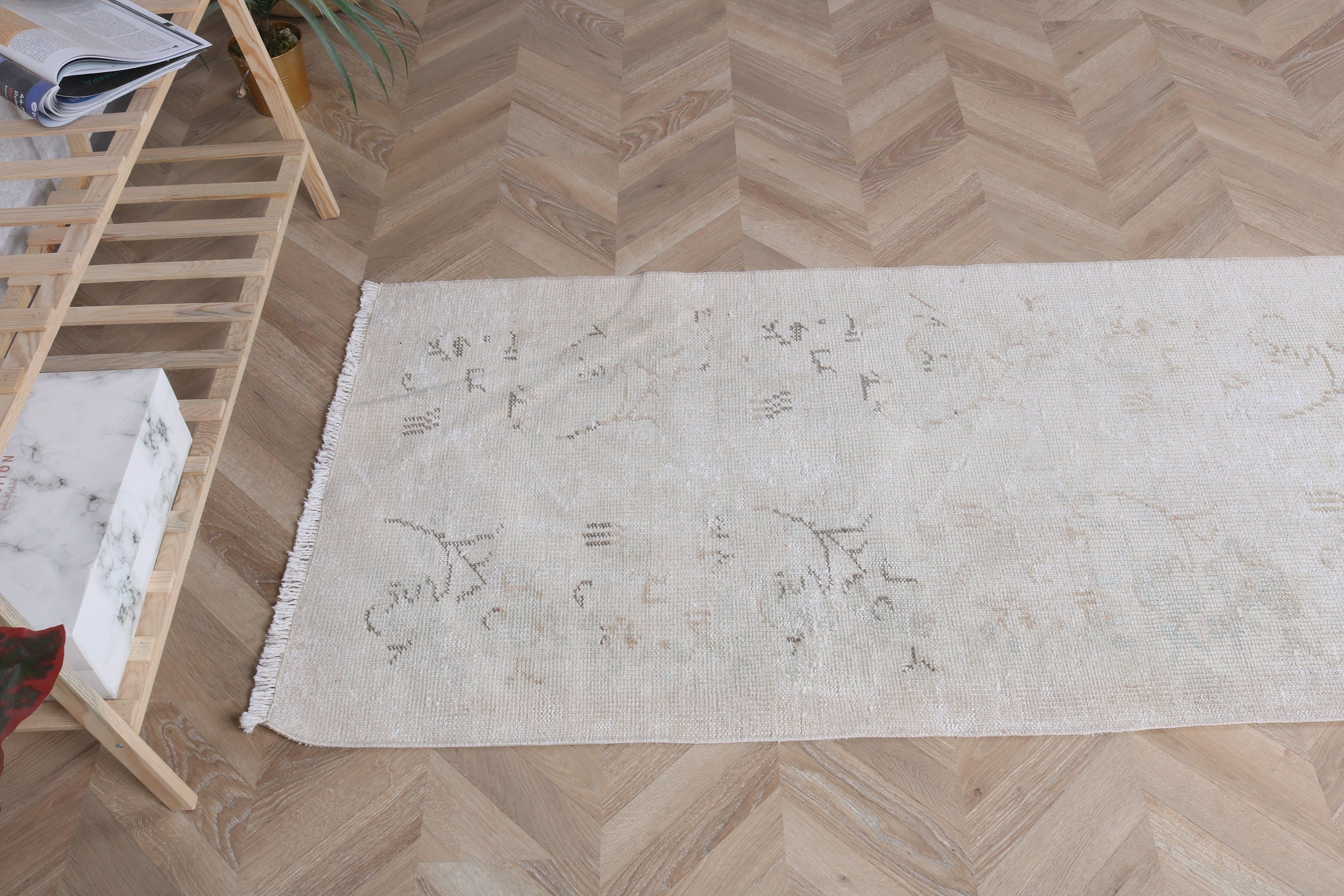 Vintage Halı, Fas Halısı, Merdiven Halısı, Bej Soğuk Halılar, 2.6x9.8 ft Runner Halıları, Türk Halıları, Koridor Halıları, Mutfak Halısı, Runner Halıları