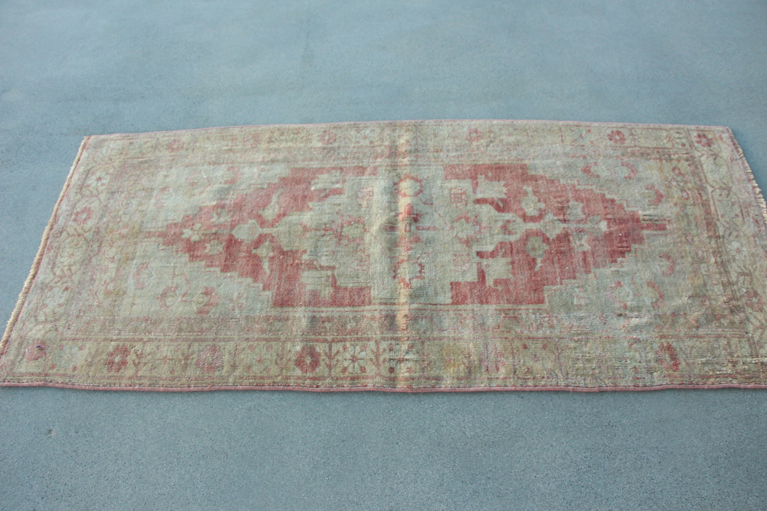 Rugs for Entry, Bedroom Rugs, Pink Wool Rugs, Turkish Rug, Cool Rugs, Vintage Decor Rug, 2.8x6.4 ft Accent Rug, Entry Rugs, Vintage Rug