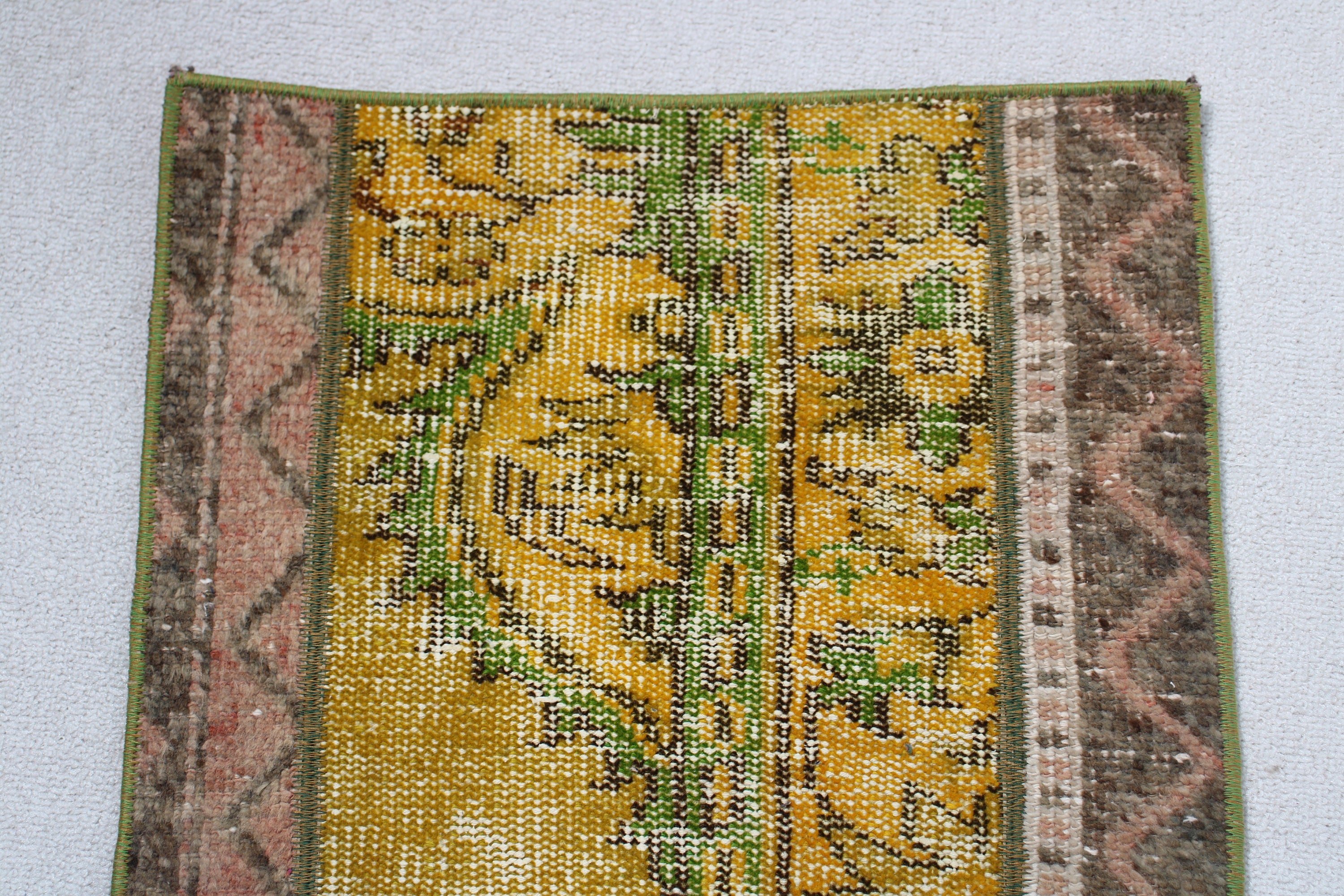 Turkish Rugs, Moroccan Rugs, Wall Hanging Rug, Vintage Rugs, Yellow Modern Rug, Door Mat Rug, 1.6x2.3 ft Small Rug, Modern Rugs, Exotic Rug