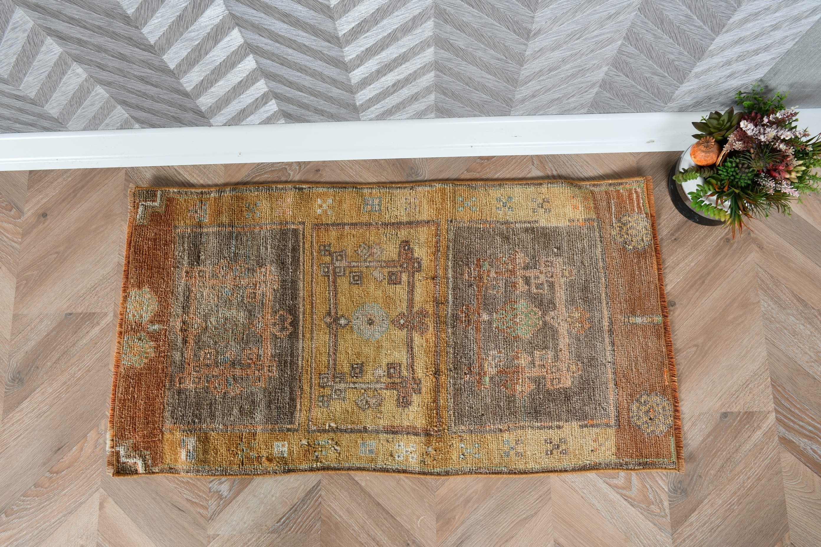 Car Mat Rug, Bronze Oriental Rug, Oriental Rug, Nursery Rug, Turkish Rugs, Handwoven Rug, Vintage Rugs, Floor Rugs, 1.7x3.1 ft Small Rugs