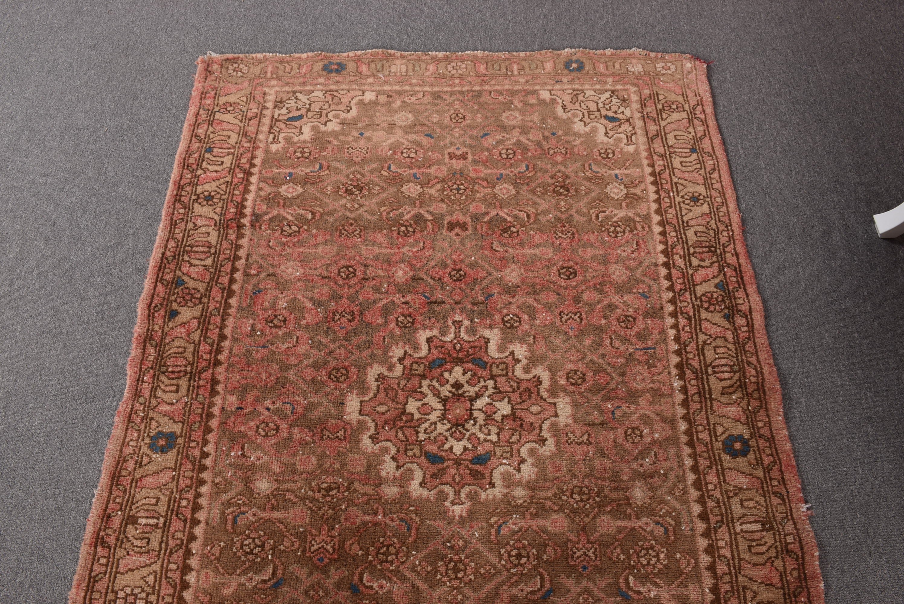 Dekoratif Halılar, Türk Halısı, 3,6x5,4 ft Vurgulu Halı, Bronz Düz Dokuma Halı, Vintage Halılar, Boho Halı, Oryantal Halı, Çocuk Halıları