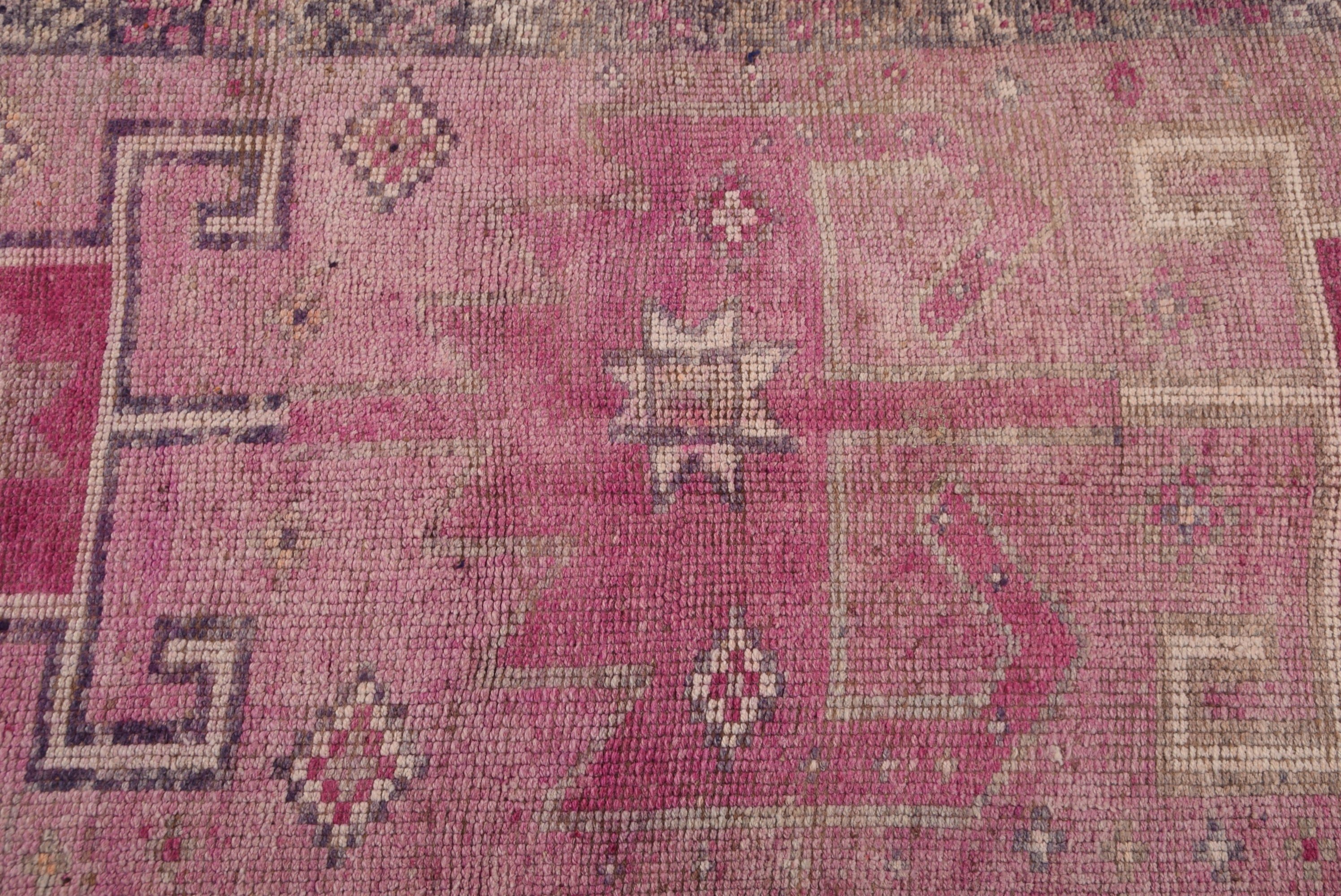 Rugs for Hallway, Art Rug, Bedroom Rugs, 3.1x11.4 ft Runner Rug, Floor Rug, Vintage Rug, Old Rug, Turkish Rug, Stair Rug, Pink Oriental Rug