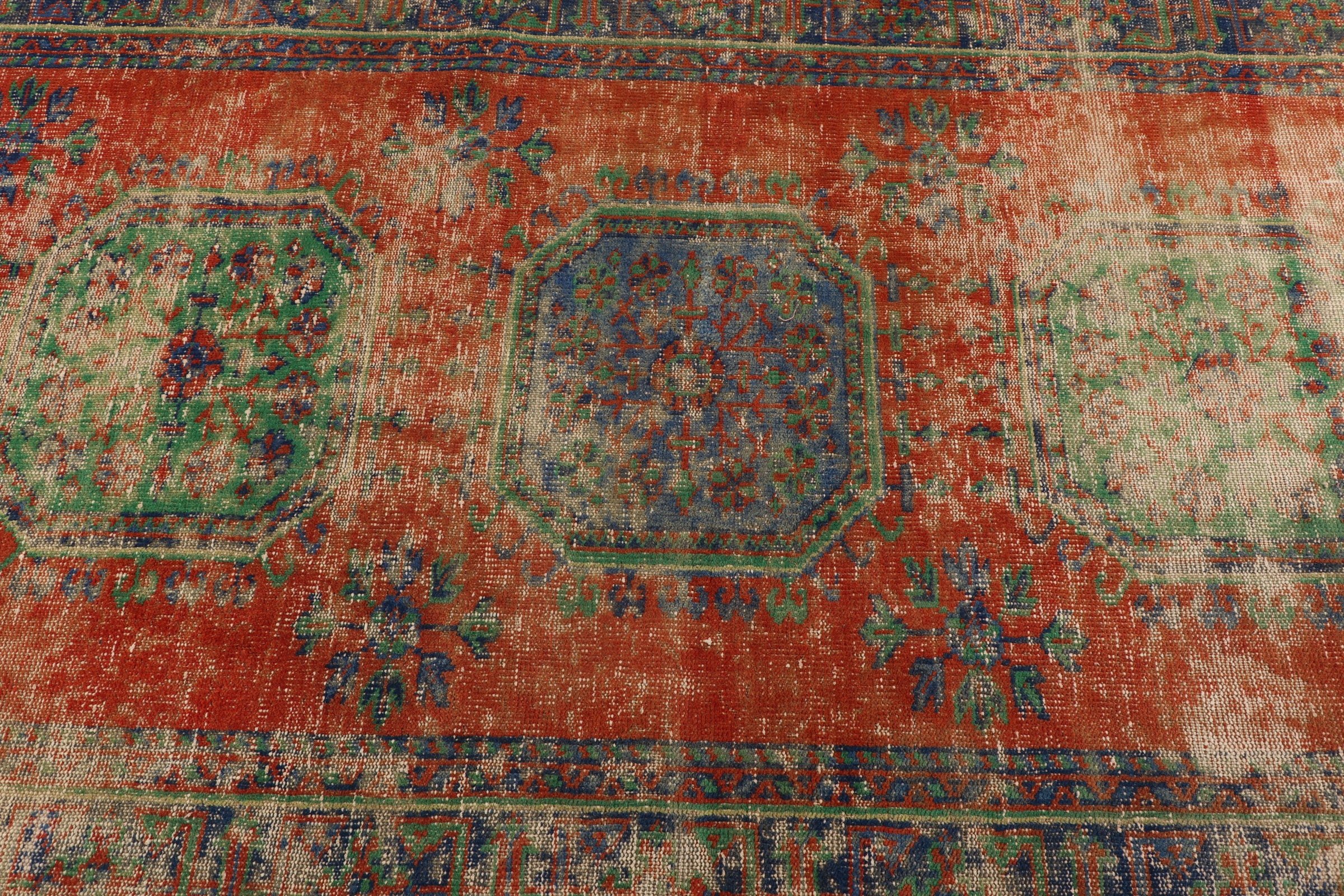 Salon Halıları, Türk Halısı, Yemek Odası Halısı, Salon Halıları, Yer Halısı, Vintage Halı, 4,6x11,3 ft Büyük Halı, Turuncu Oushak Halı