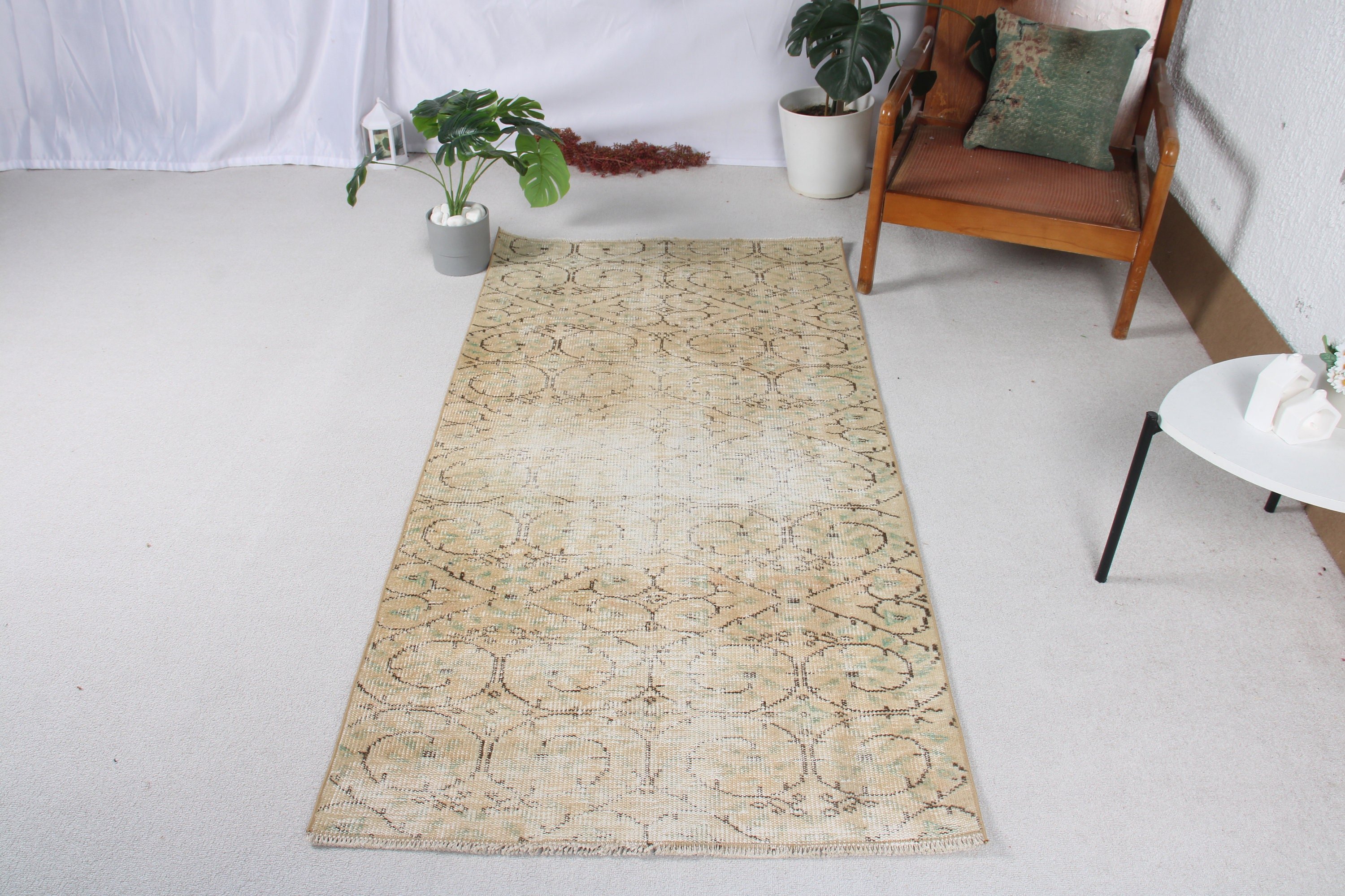 Vintage Halı, Oryantal Halılar, Türk Halıları, Çocuk Halıları, Bej Fas Halıları, Dekoratif Halı, Antika Halı, 3,1x6,2 ft Vurgu Halısı, Boho Halıları